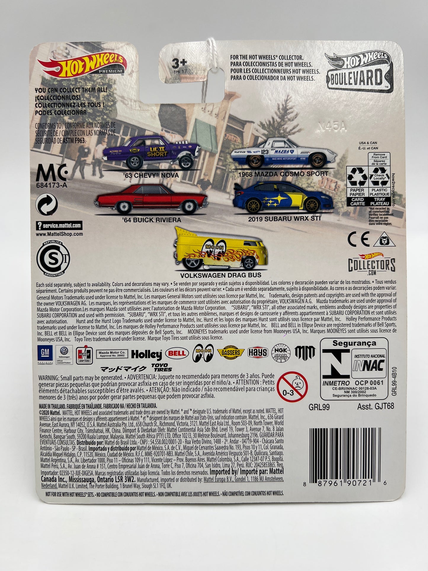 Hot Wheels Premium Boulevard #21 63 Chevy Nova Purple 259A