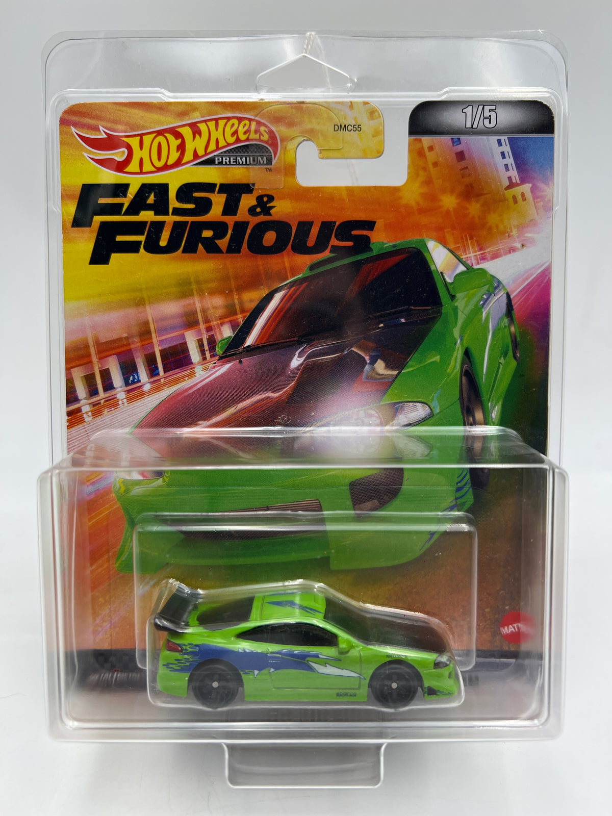Hot Wheels Premium Fast & Furious #1 95 Mitsubishi Eclipse Green W/Protector