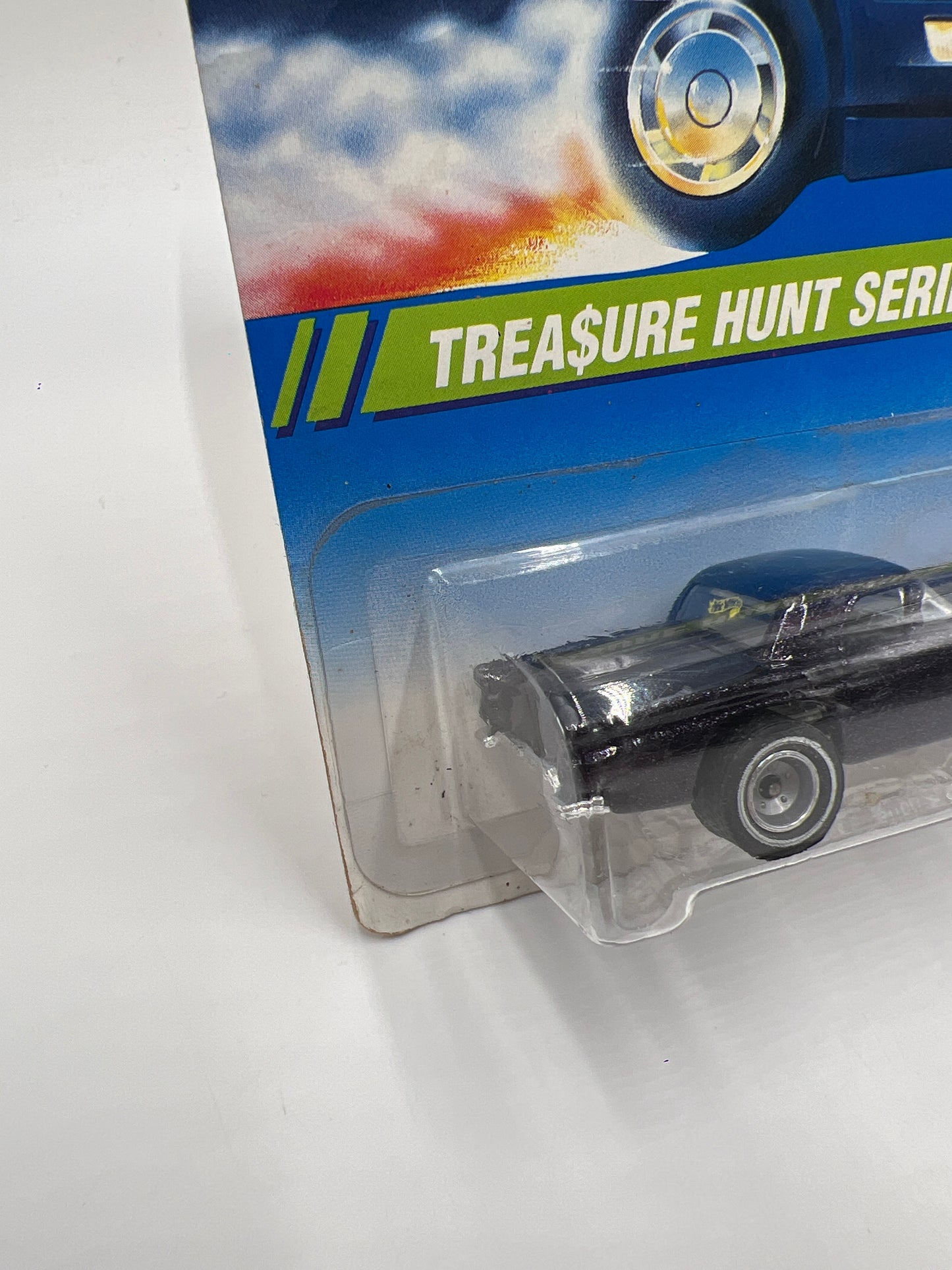 1995 Hot Wheels Treasure Hunt Series #4 Real Riders 57 T-Bird W/Protector Card Has Wrinkles