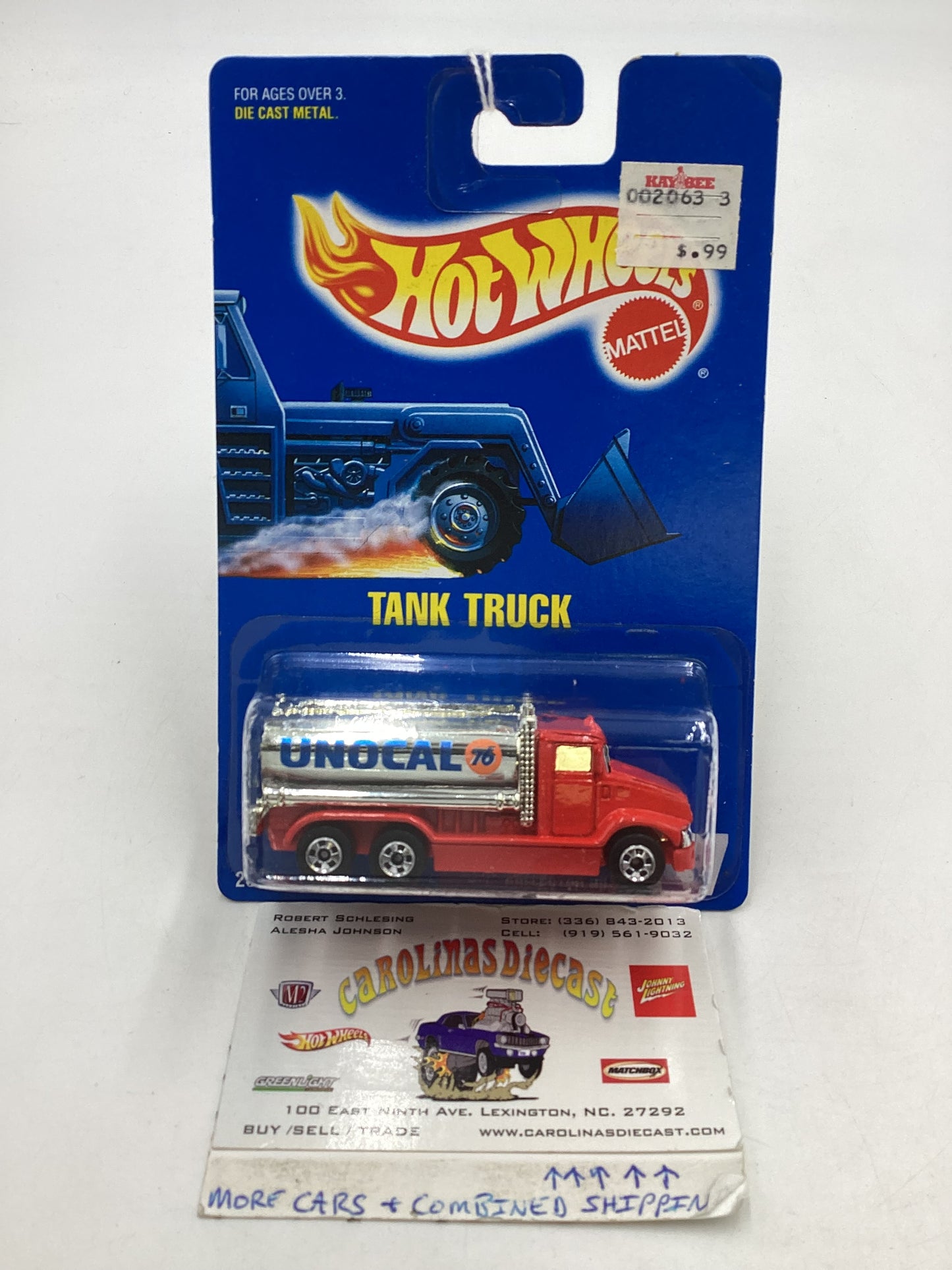 Hot Wheels Blue Card Collector  No. 147 Tank Truck Red Unocal 76 BW Wheels 239G