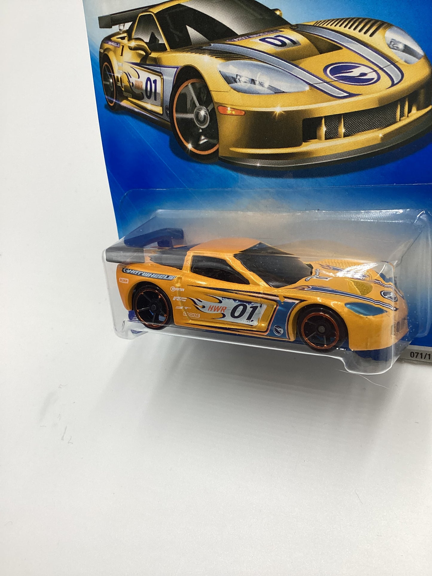 2009 Hot Wheels #071 Corvette C6R Yellow 14i