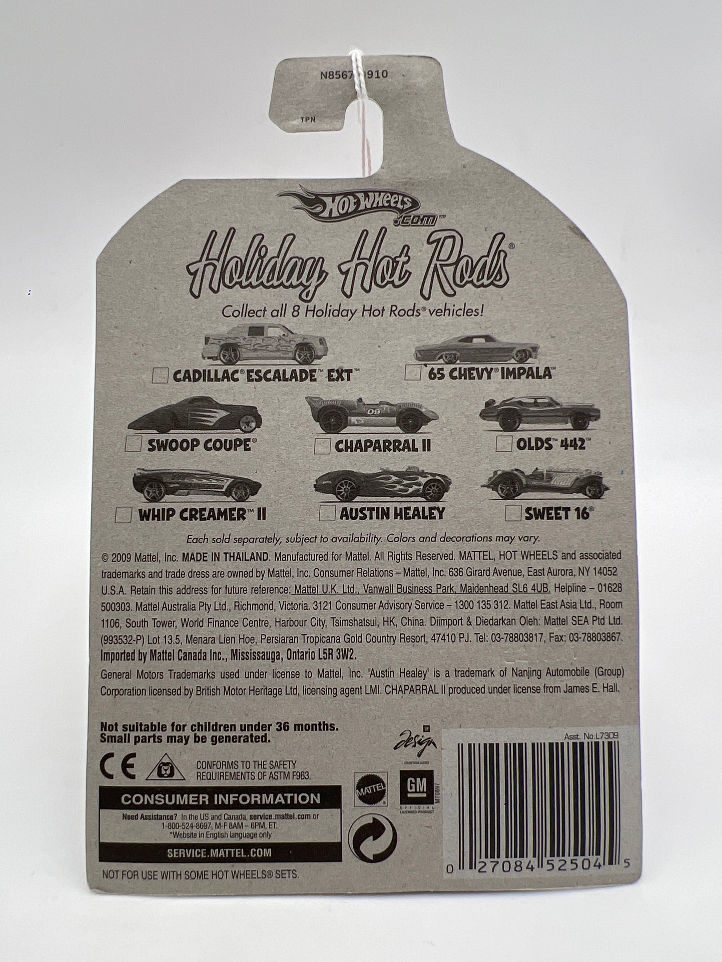 2009 Hot Wheels Holiday Hot Rods 65 Chevy Impala Light Blue 152A