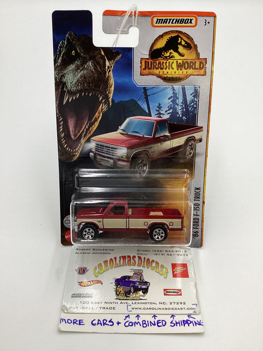 2022 Matchbox Jurassic World Dominion 86 Ford F-150 Truck Red 163D