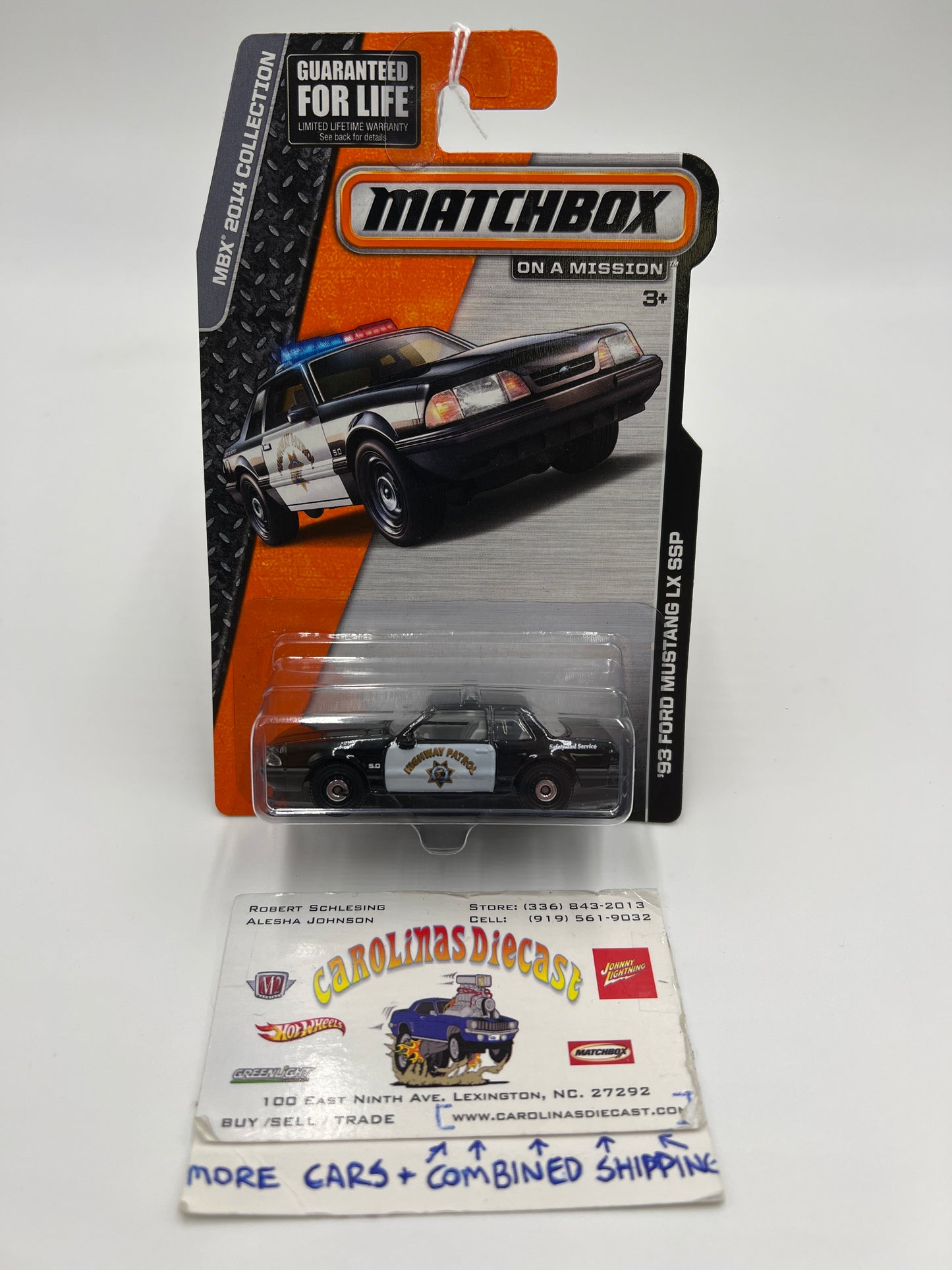 Matchbox MBX 2014 Collection 93 Ford Mustang LX SSP Highway Patrol Black 206C