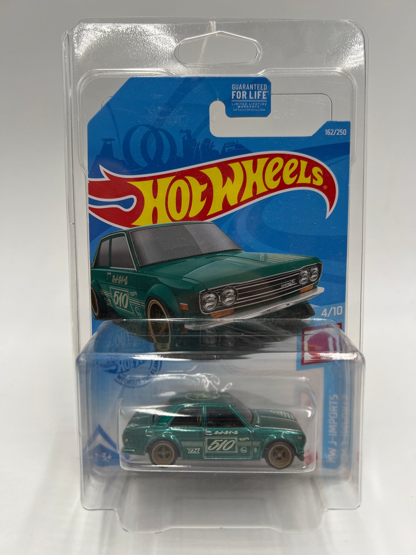 2021 Hot Wheels Super Treasure Hunt #162 71 Datsun 510 Green W/Protector Card Not Perfect