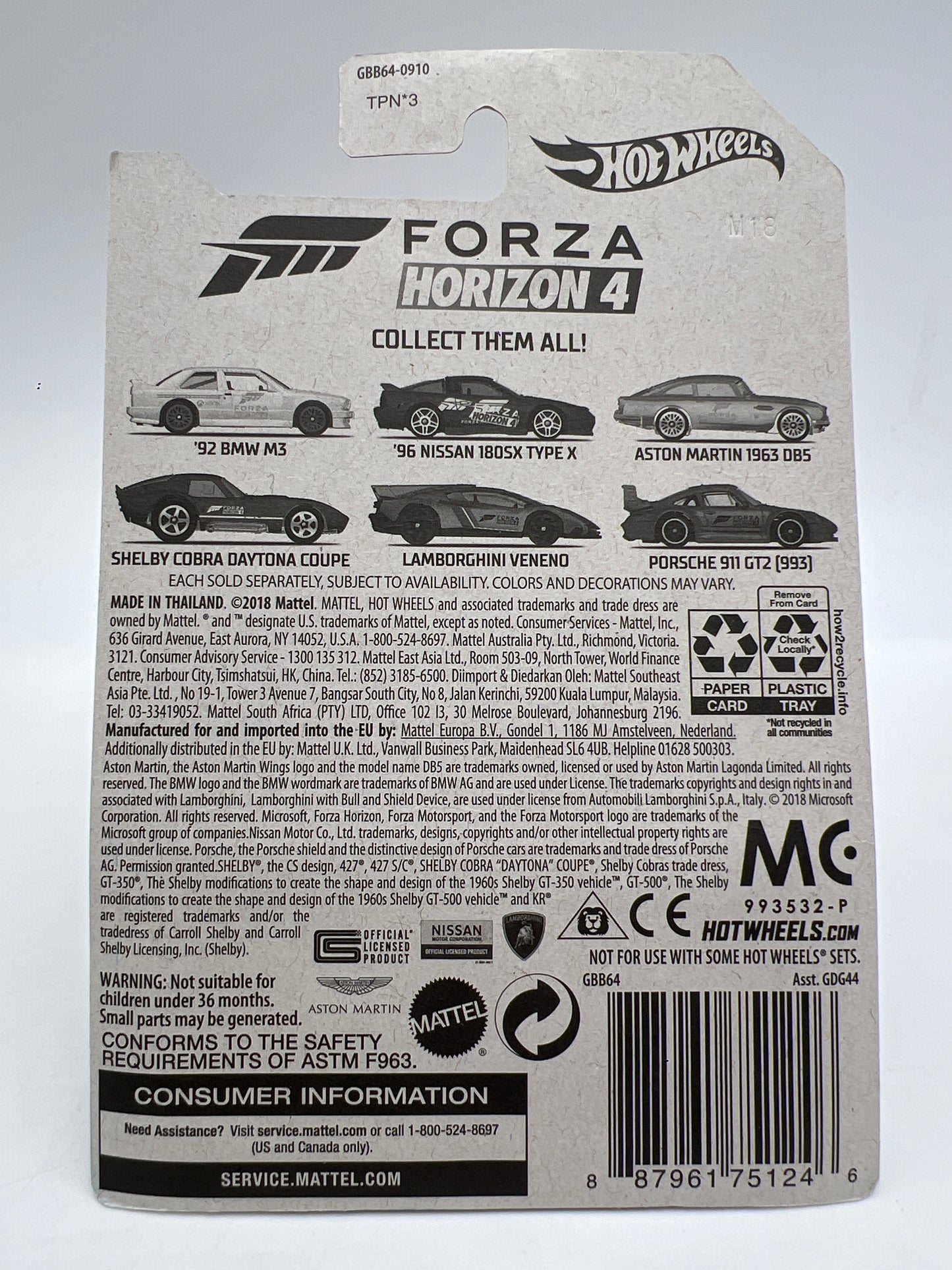 Hot Wheels Forza Horizon 4 #5 Lamborghini Veneno Gray 166A