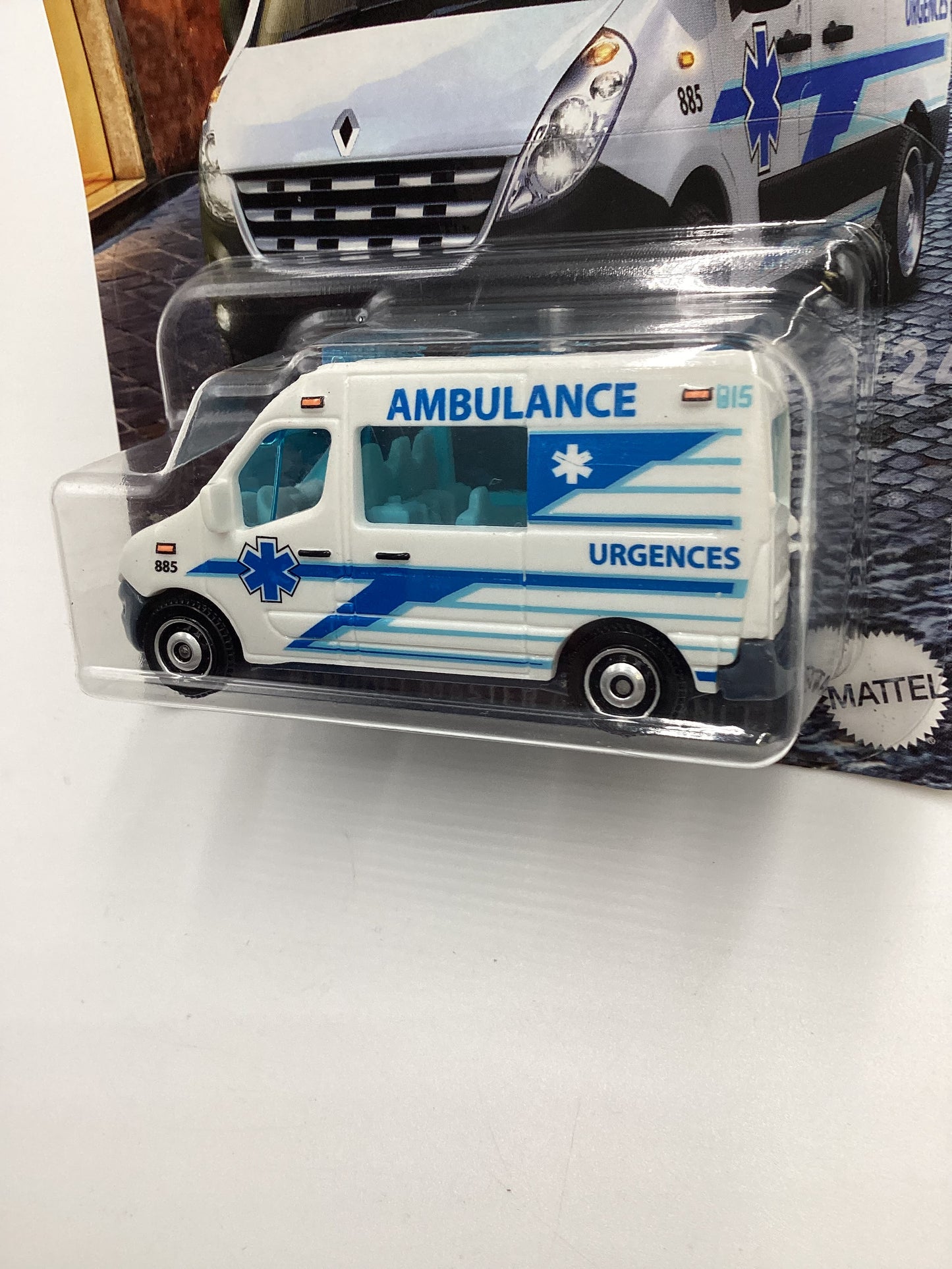 2024 Matchbox European Streets #19 Renault Master Ambulance White 165G