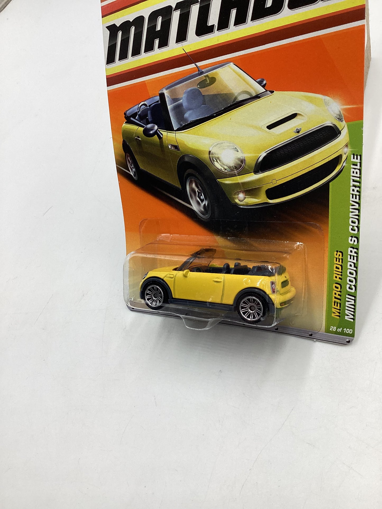 2011 Matchbox #28 Retro Rides Mini Cooper Convertible Yellow 64C