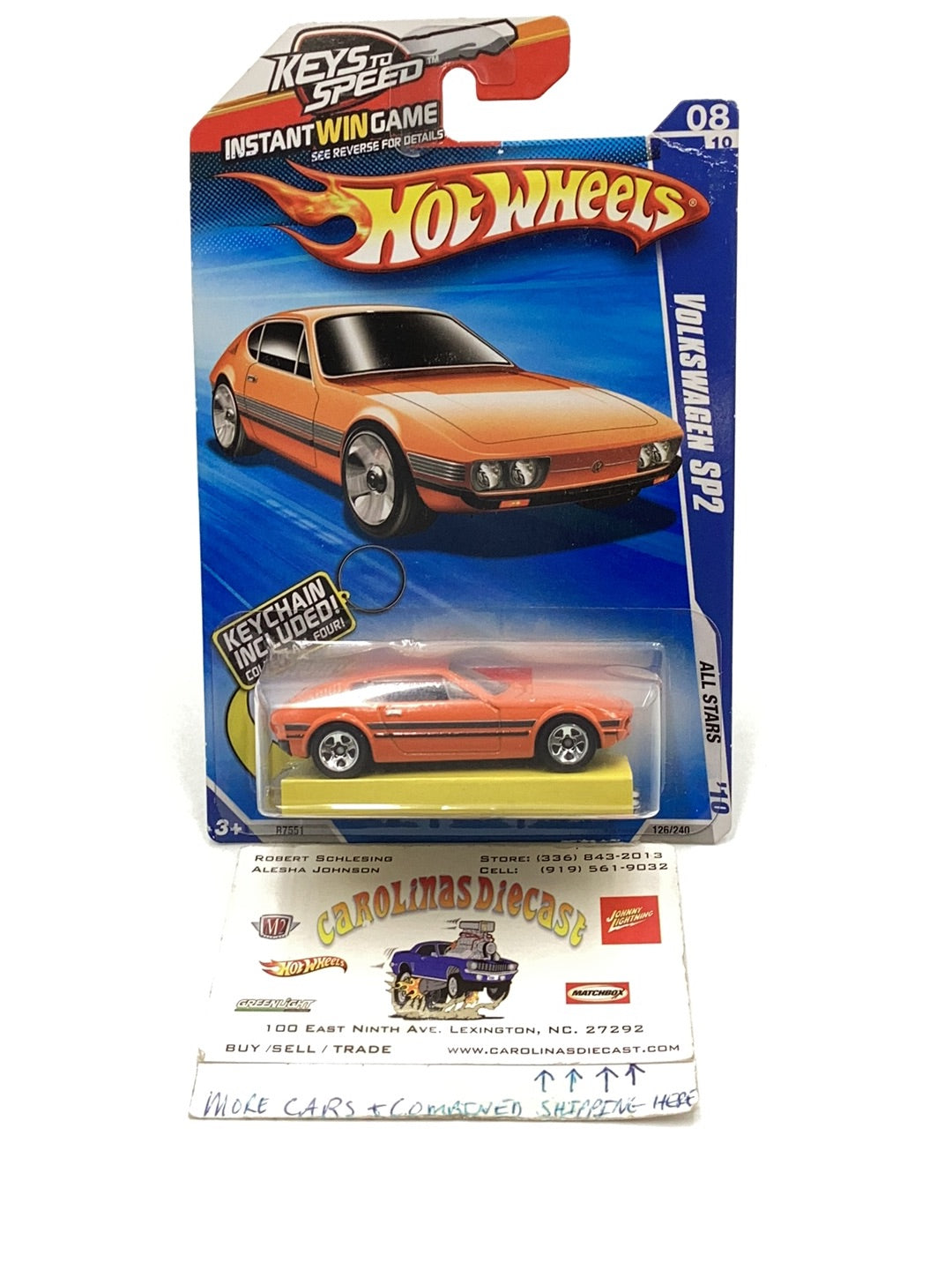 2010 Hot Wheels #126 Volkswagen SP2 w/ fast fish keychain Walmart exclusive 235F