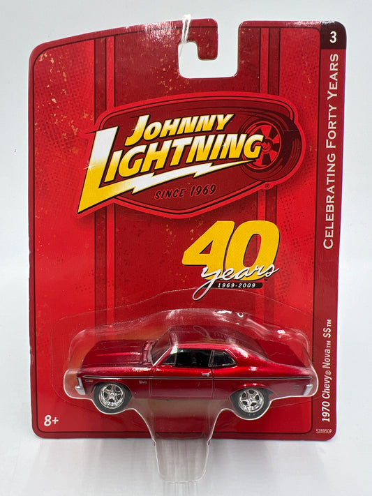 Johnny Lightning Small Card 1970 Chevy Nova SS Red