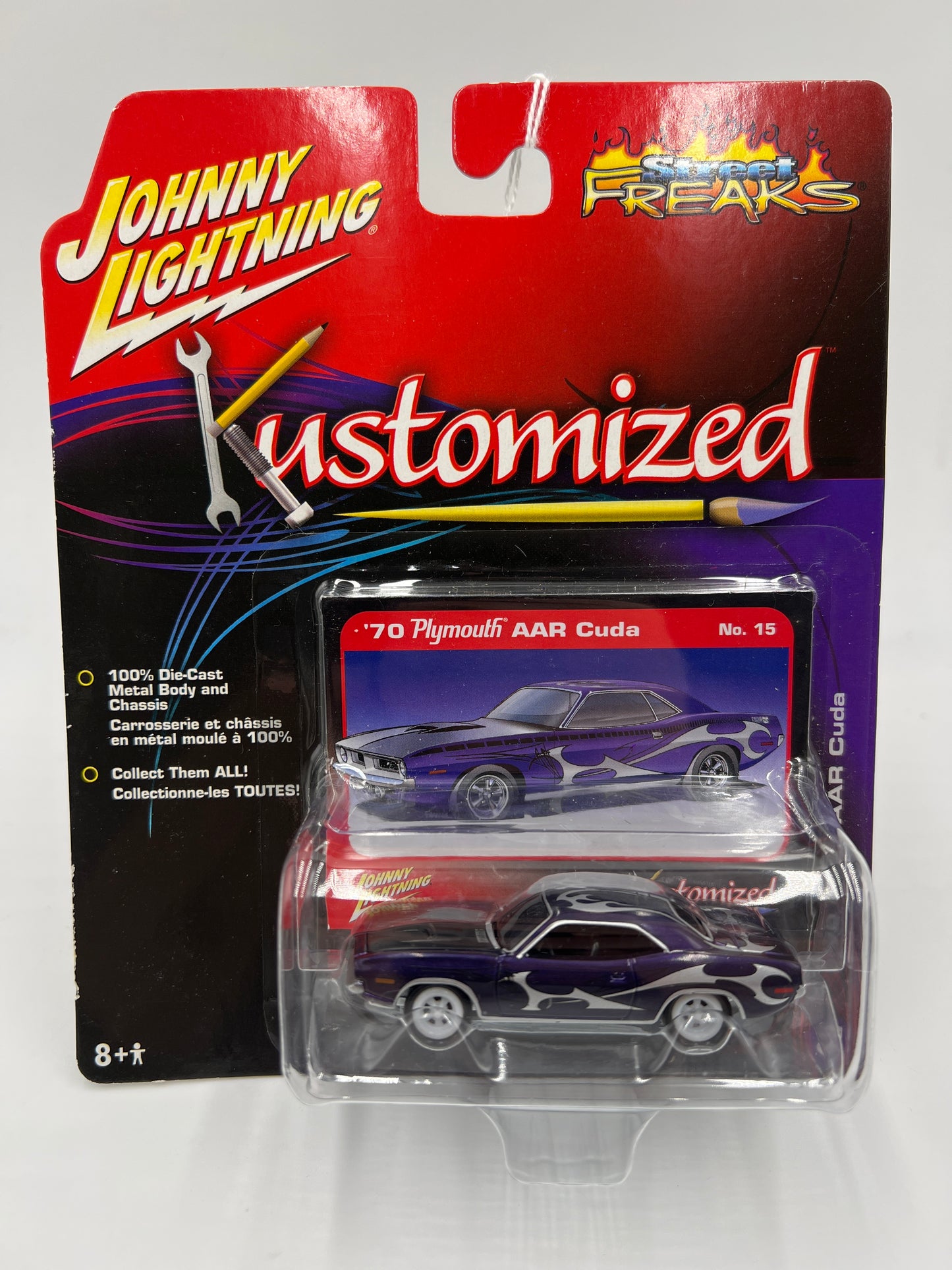 Johnny Lightning White Lightning Chase Street Freaks Kustomized #15 70 Plymouth AAR Cuda Purple