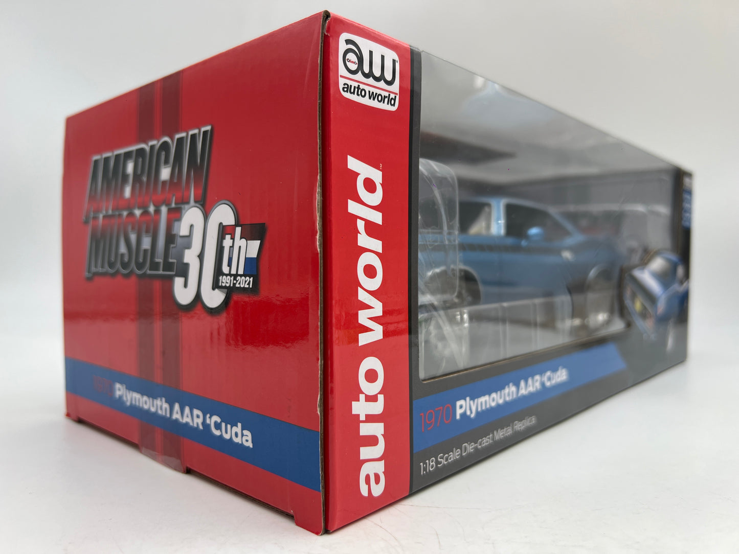 Auto World 1:18 Scale American Muscle 30th Anniversary 1970 Plymouth AAR Cuda Blue VHTF