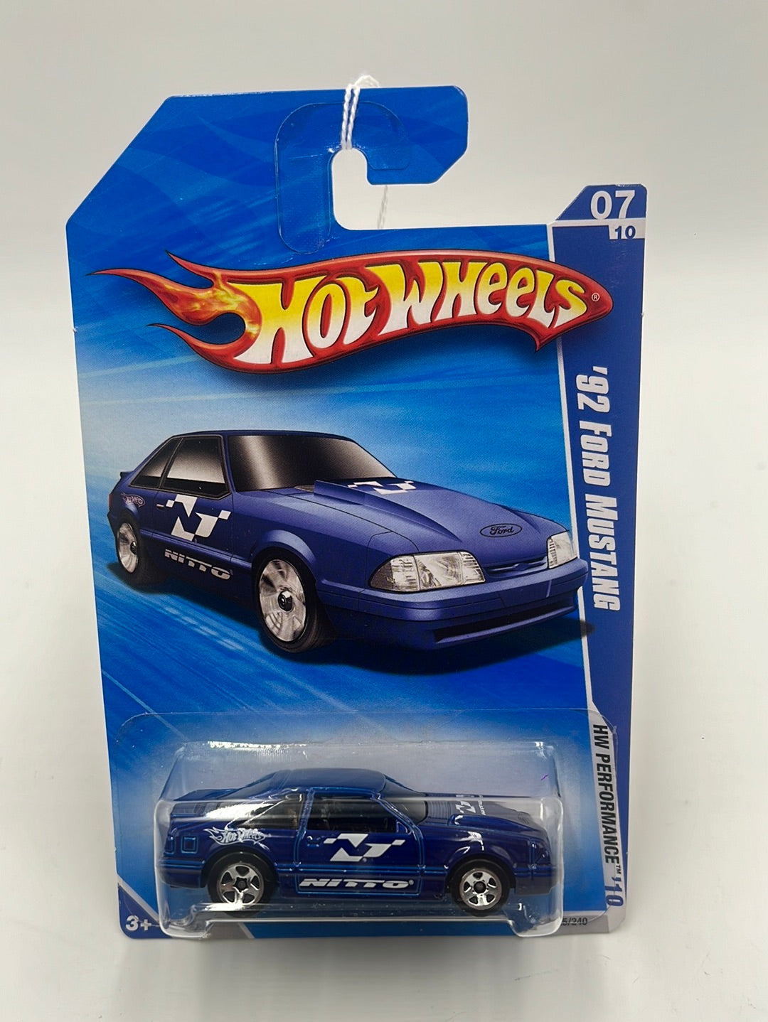 2010 Hot Wheels Performance ‘92 Ford Mustang Kmart Exclusive Blue 105/240 157A