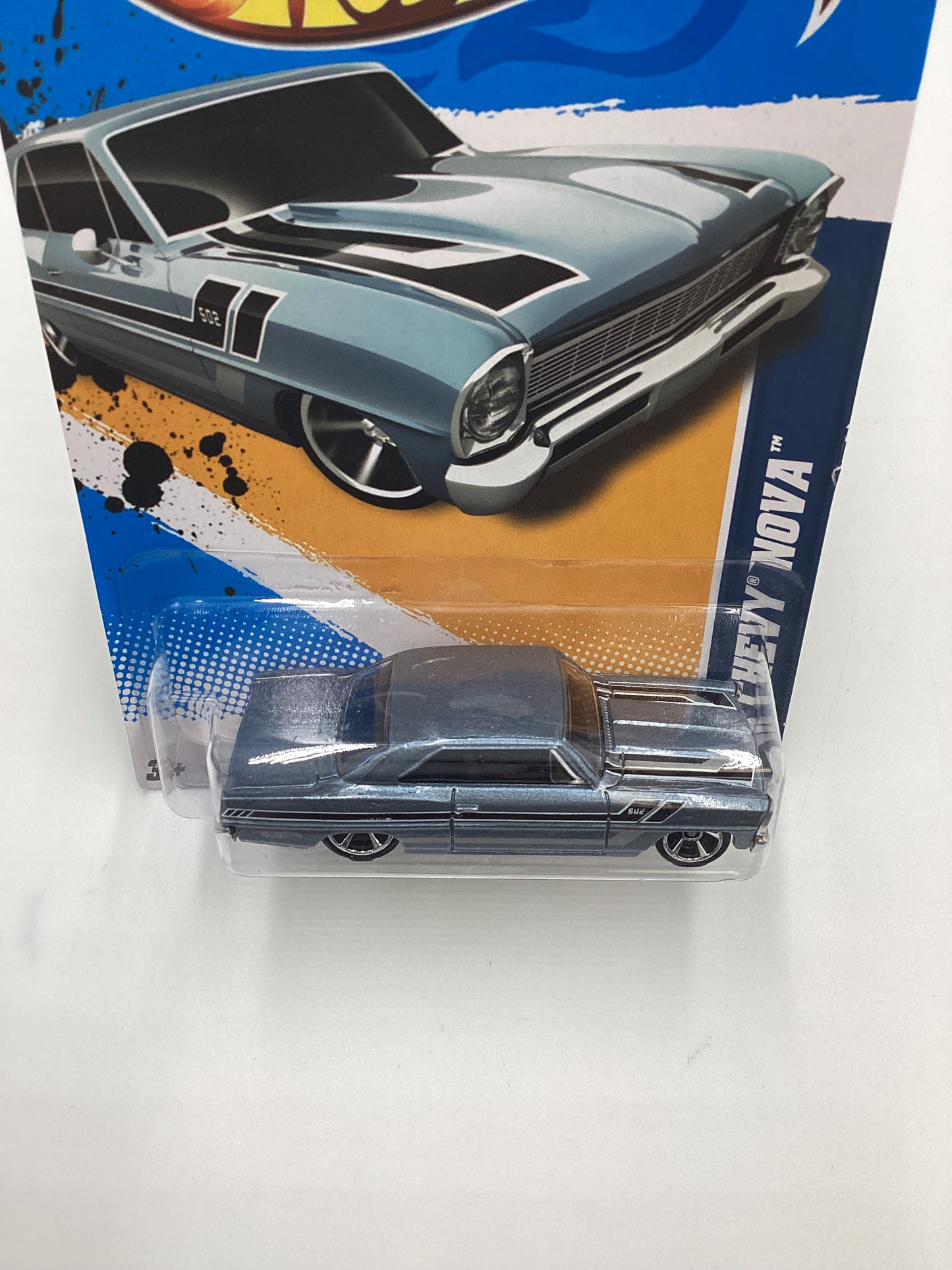 2012 Hot Wheels Muscle Mania GM #106 66 Chevy Nova Light Blue 5F