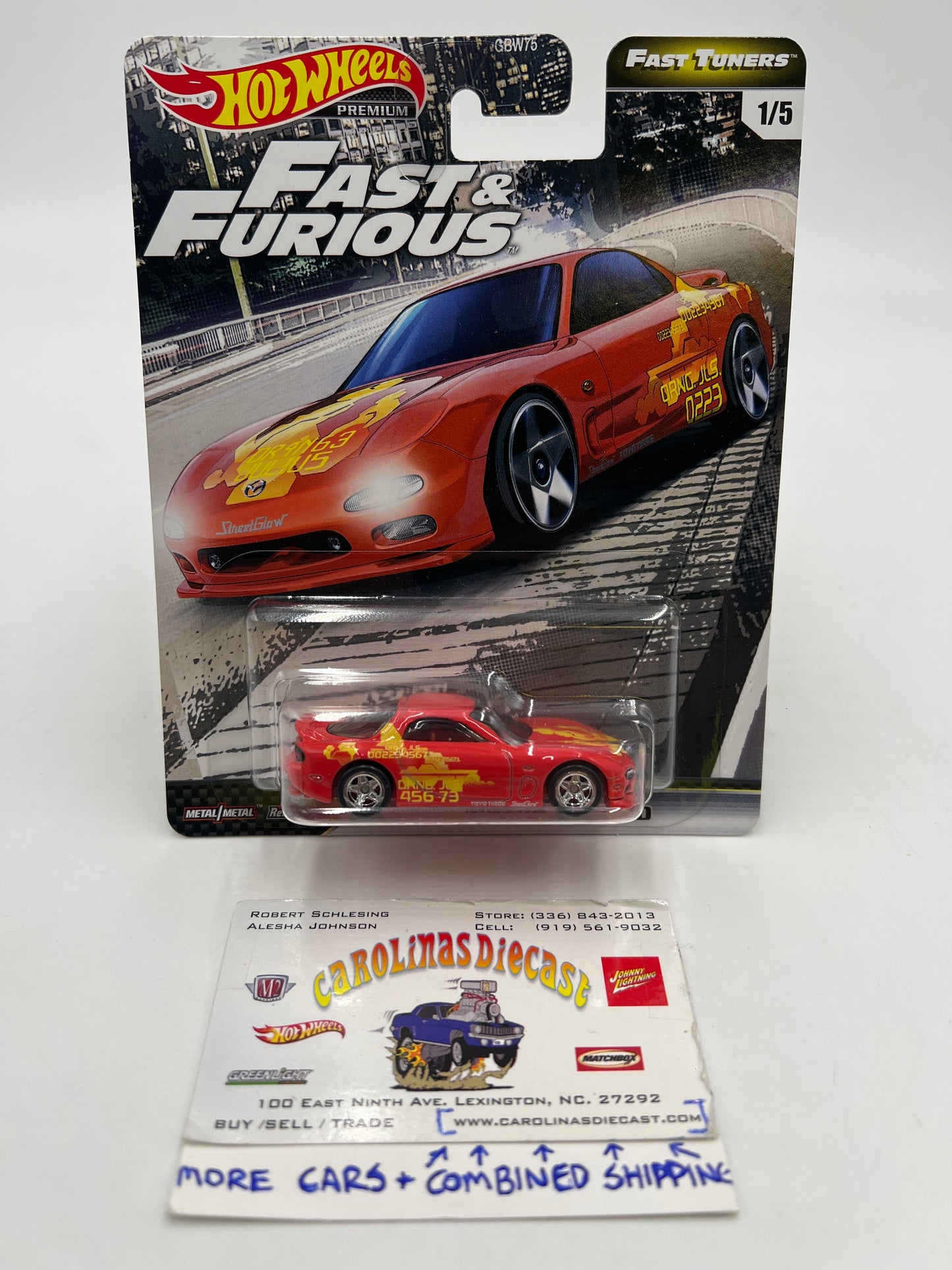 Hot Wheels Fast & Furious Fast Tuners #1 Mazda RX-7 FD Red W/Protector