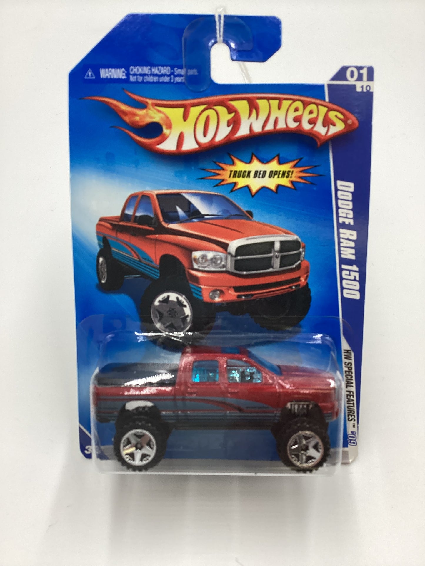 2009 Hot Wheels #087 Dodge Ram 1500 Red Walmart Exclusive 238A