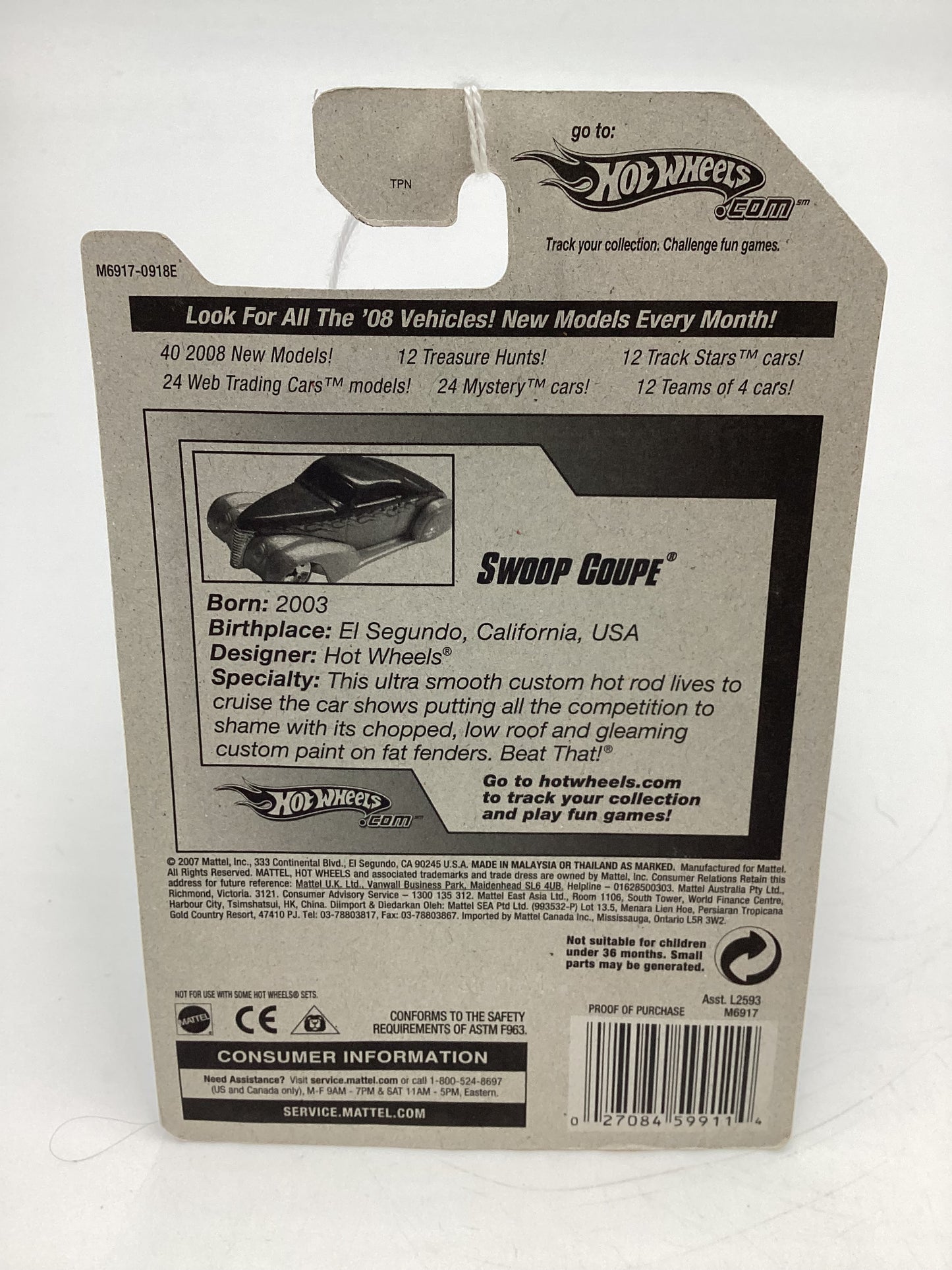 2008 Hot Wheels All Stars #51 Swoop Coupe Gray Z3