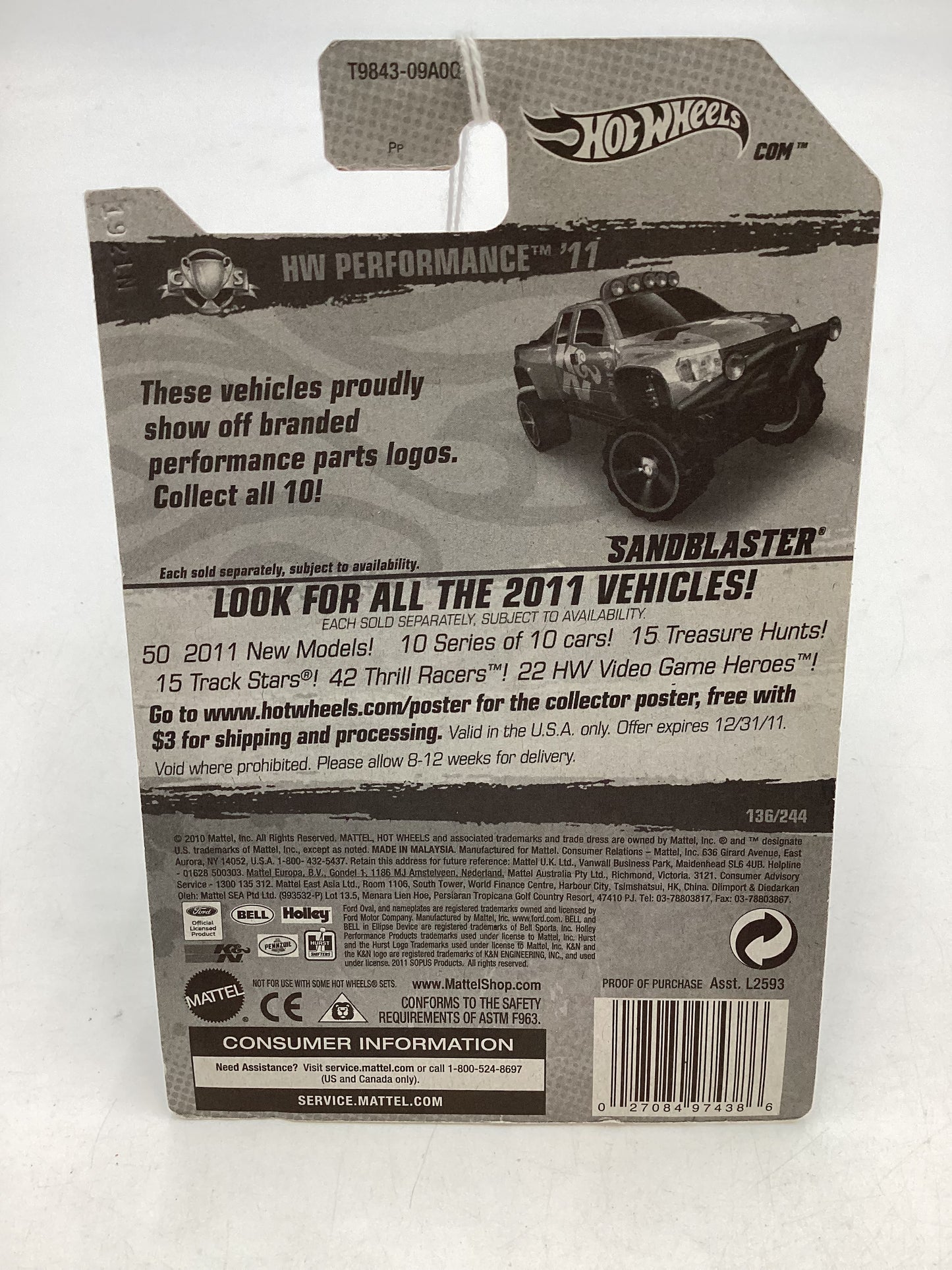 2011 Hot wheels #136 Sandblaster Gray 35D