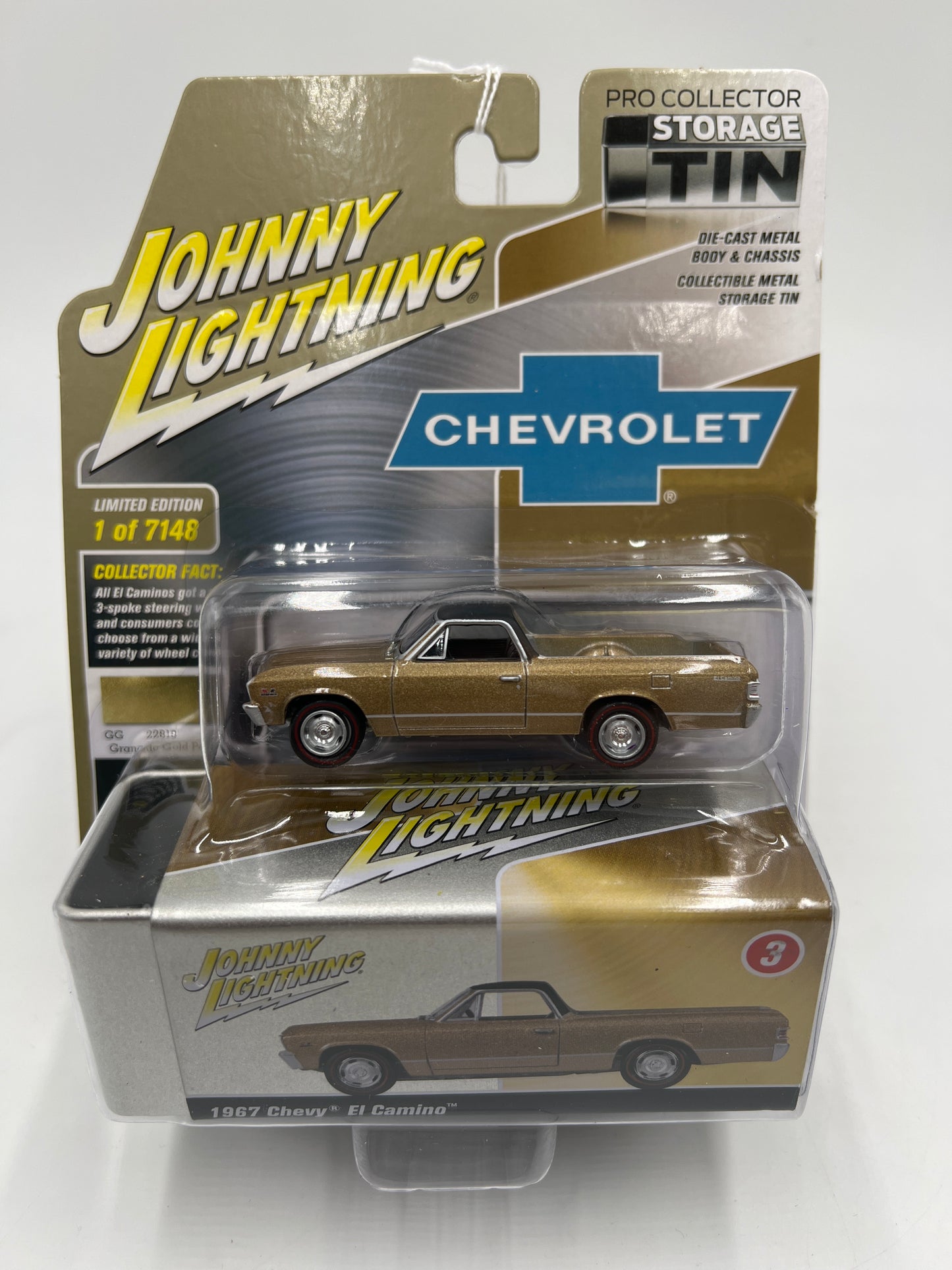 Johnny Lightning Chevrolet 1967 Chevy El Camino Gold W/Tin 217B