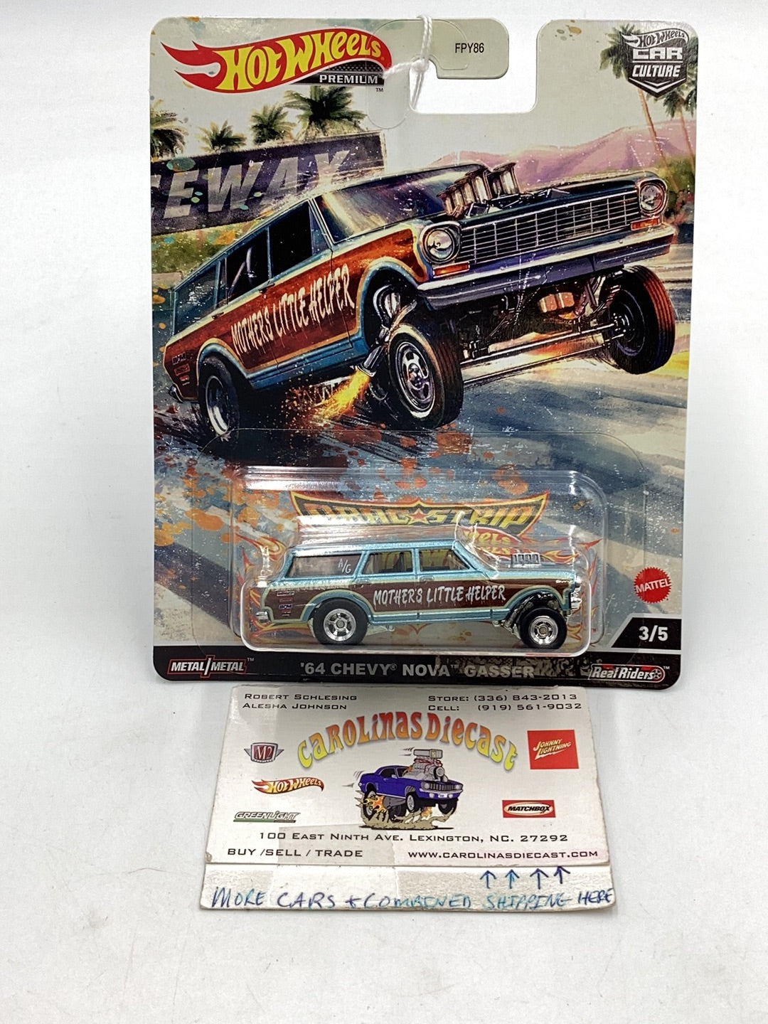 Hot wheels car culture drag strip demons 64 Chevy Nova Gasser 265B