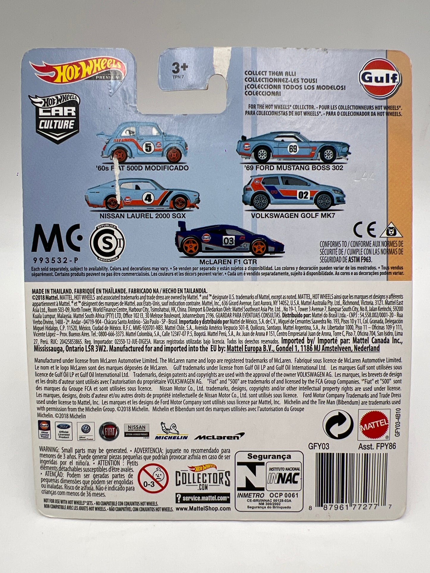 Hot Wheels Premium Car Culture Gulf #2 69 Ford Mustang Boss 302 252A