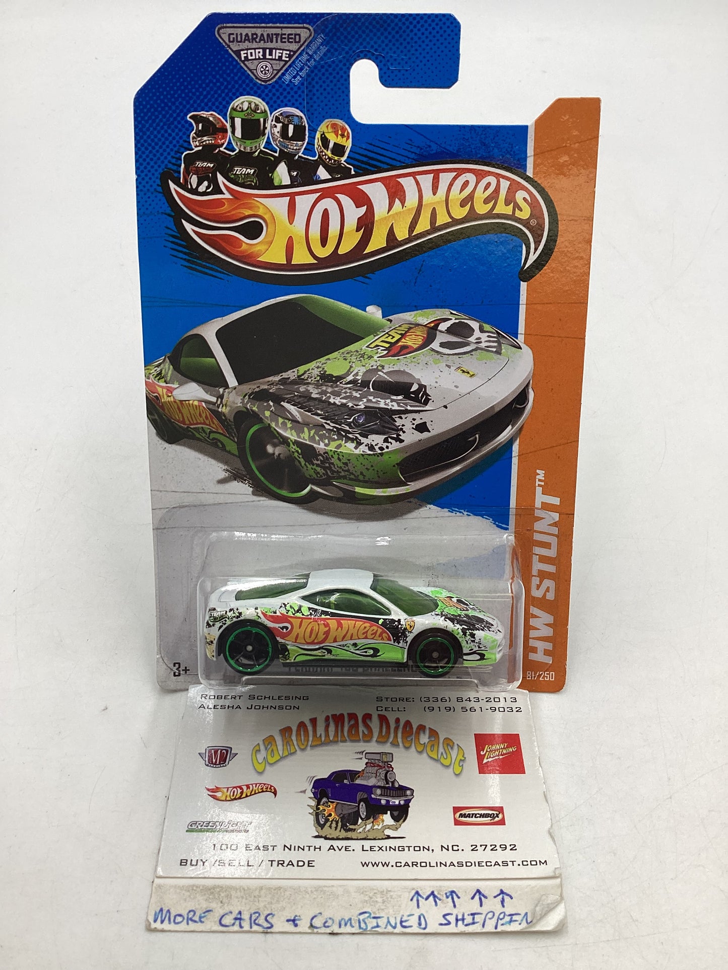2013 Hot Wheels #81 Ferrari 458 Challenge White with protector