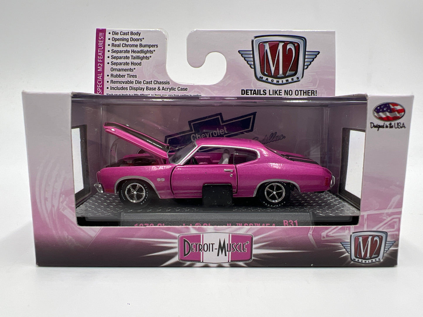 M2 Machines Detroit Muscle 1970 Chevrolet Chevelle SS 454 Pink R31