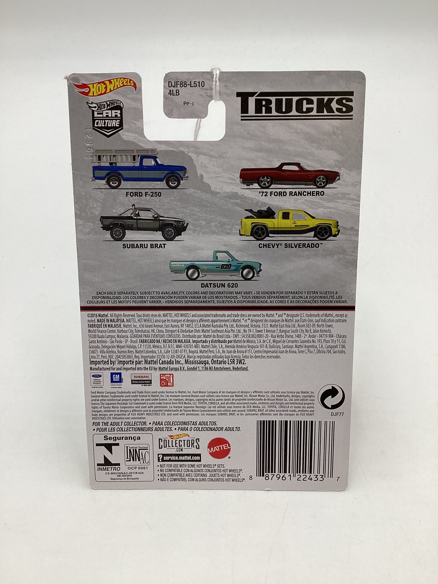 2016 Hot Wheels Car Culture Trucks #2 72 Ford Ranchero 244B