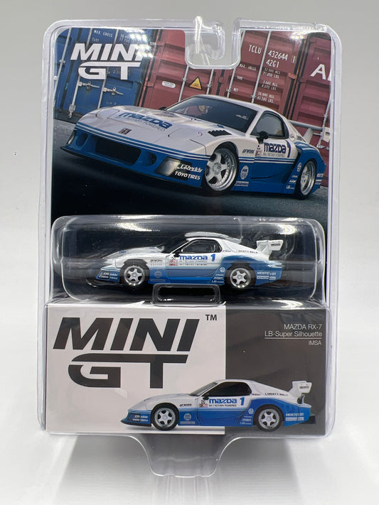 Mini GT #1011 Mazda RX-7 LB-Super Silhouette IMSA White/Blue