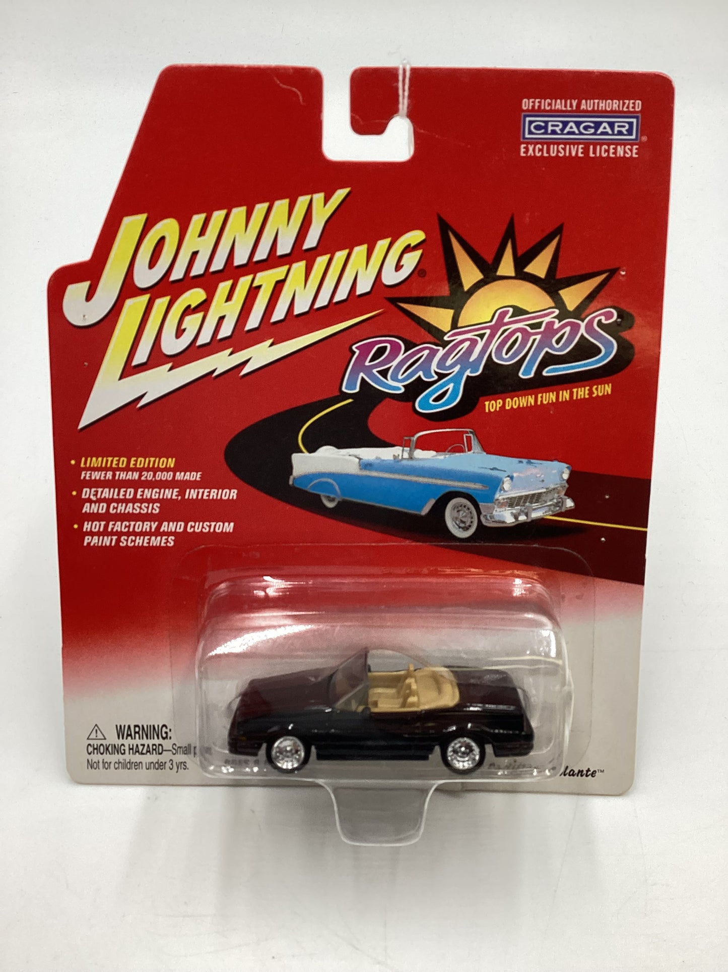 Johnny Lightning Ragtops 1992 Cadillac Allante Black Staple Holes 185D