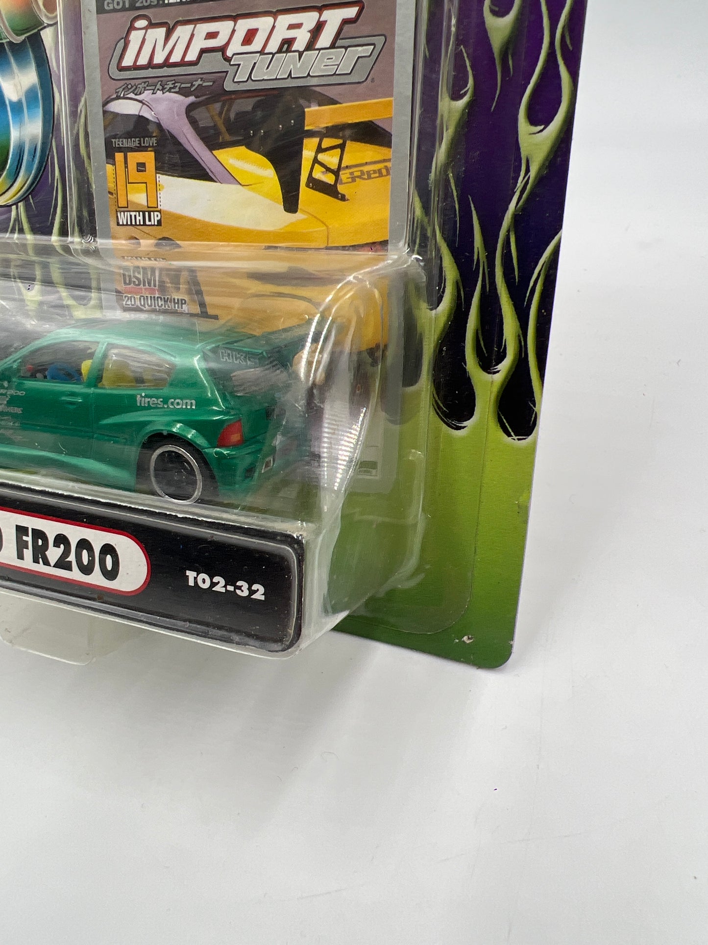 Muscle Machines Import Tuner 01 Ford FR200 Green T02-32 J Hook Torn 220E