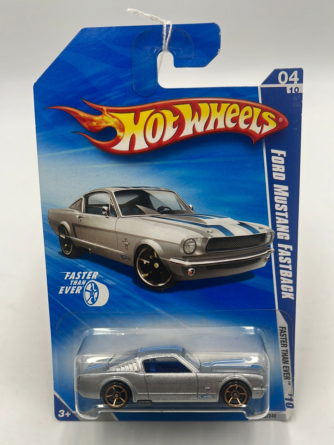 2010 Hot Wheels Faster Than Ever Ford Mustang Fastback Silver 132/240 26H