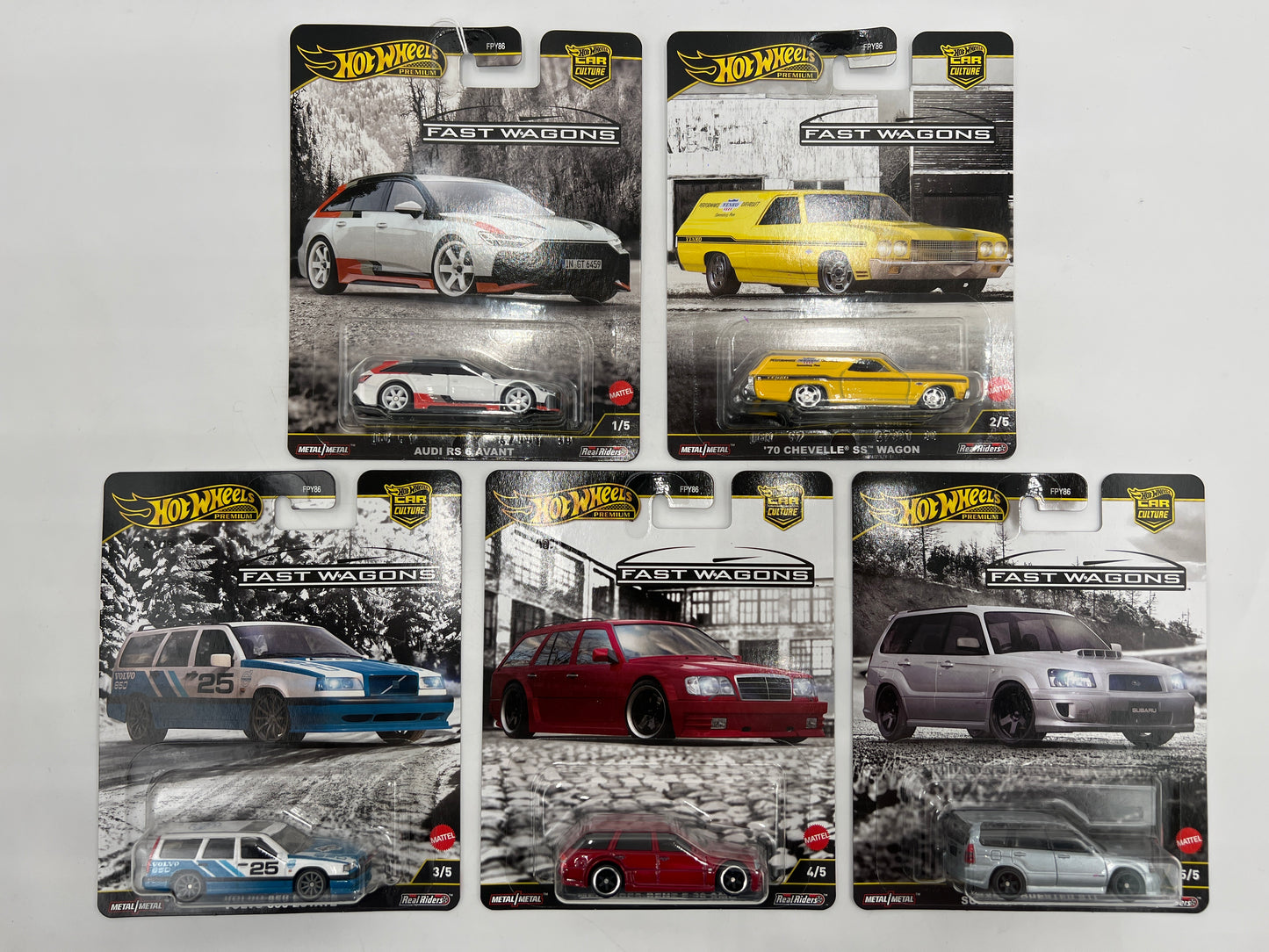 2025 Hot Wheels Car Culture Premium Fast Wagons Full Set Of 5