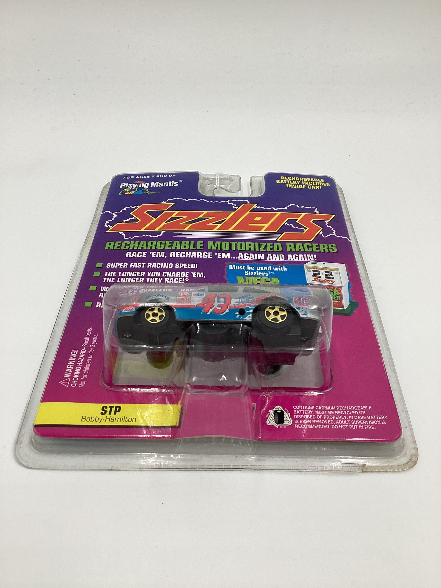 Playing Mantis Sizzlers Rechargeable Motorized Racers STP Bobby Hamilton Silver #43 (SR)
