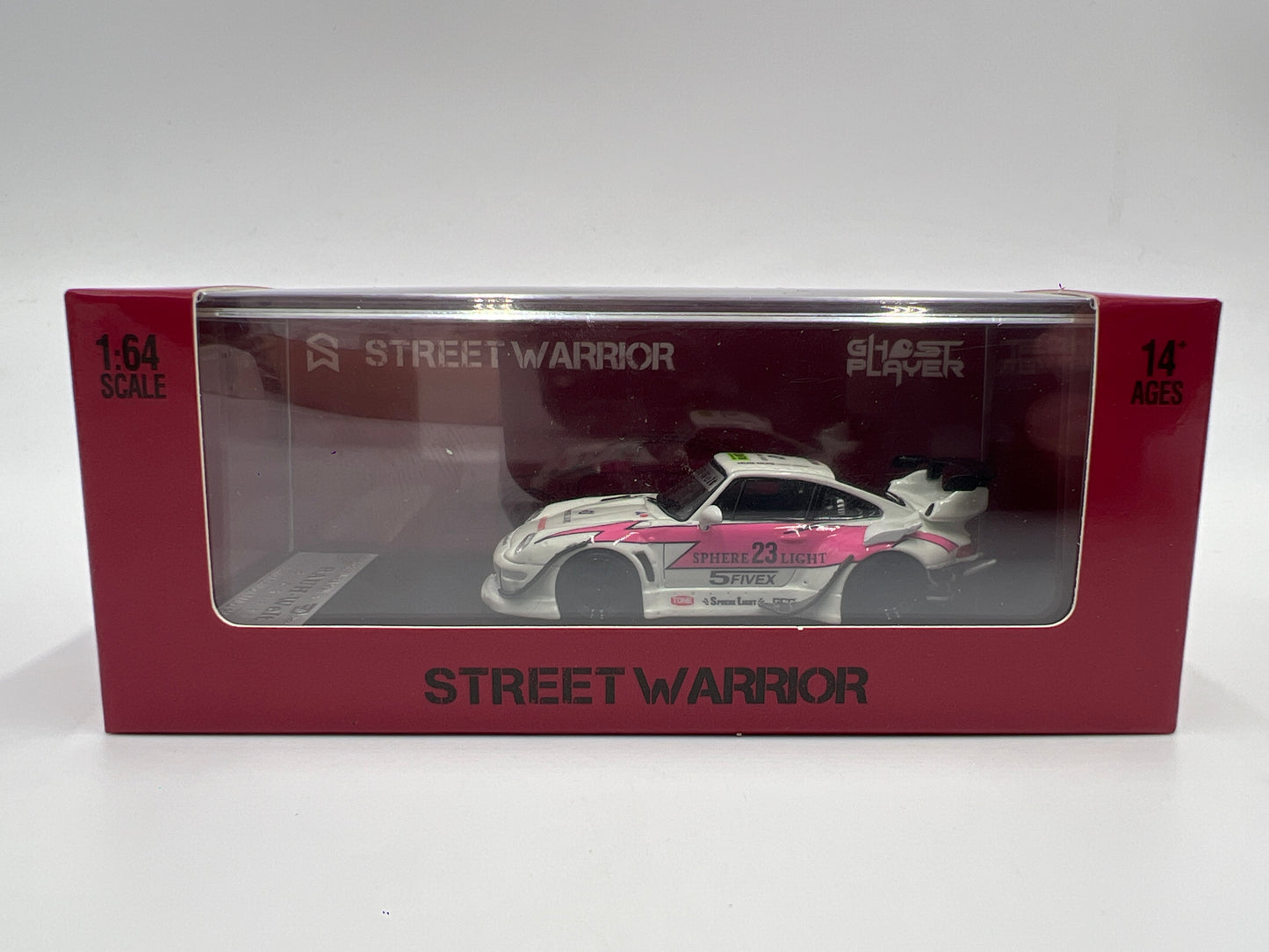 Street Warrior x Ghost Player #000/299 Alt Color Glow In The Dark Porsche 993 RWB White/Pink VHTF See Pics For Glow