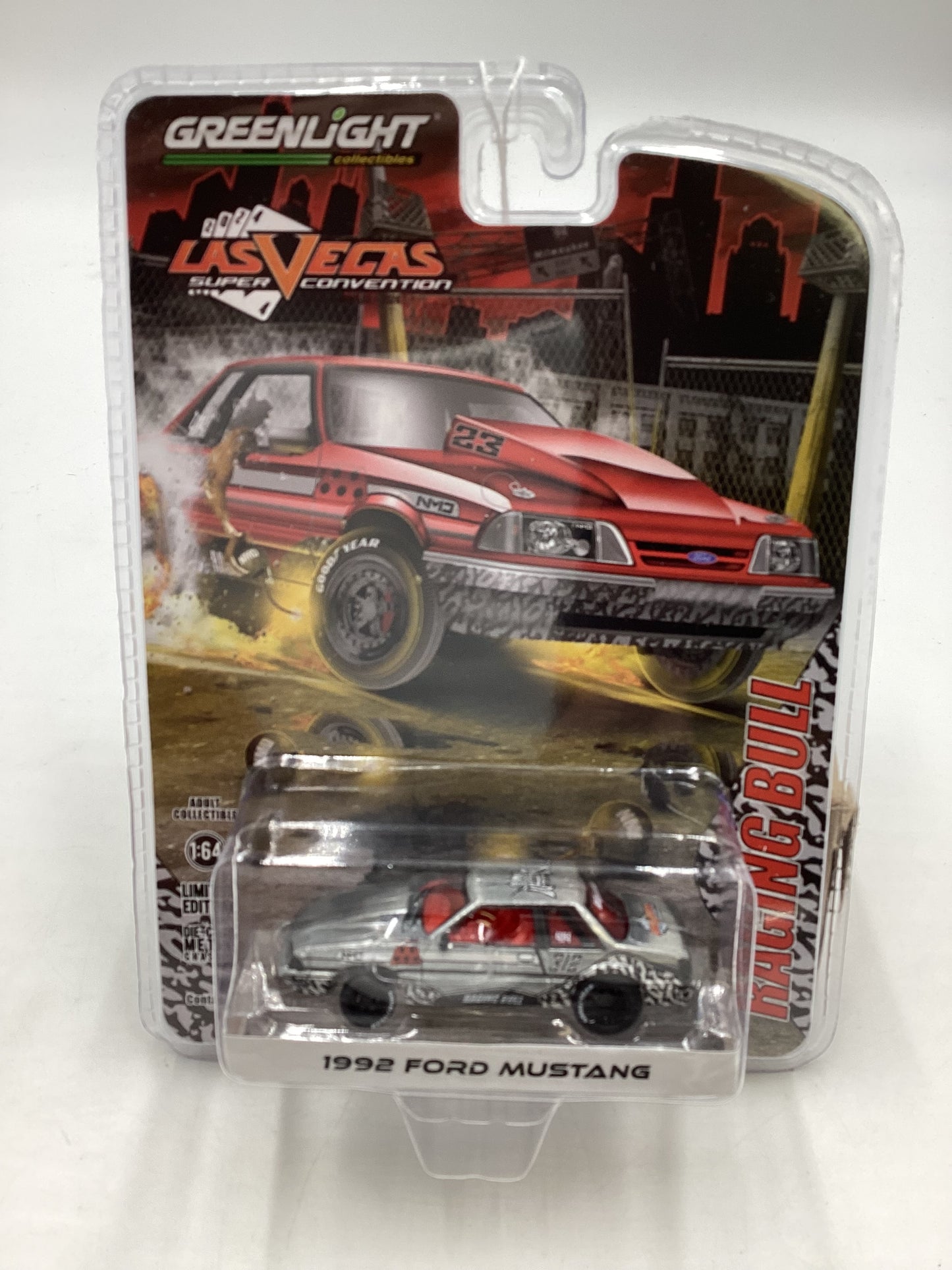 Greenlight Las Vegas Convention RAW CHASE 1992 Ford Mustang Raging Bull