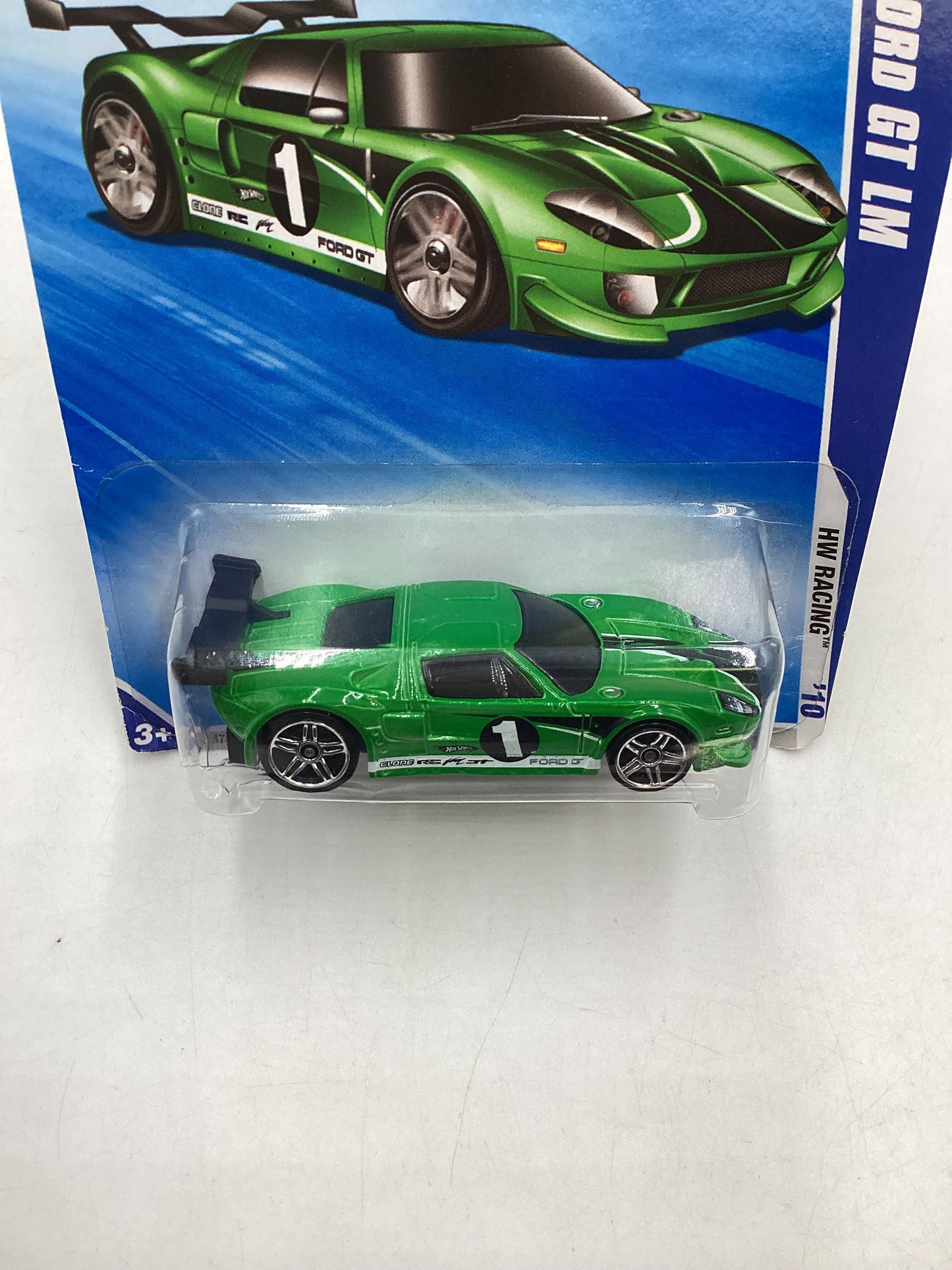 2010 Hot Wheels #157 Green Ford GT LM 30E