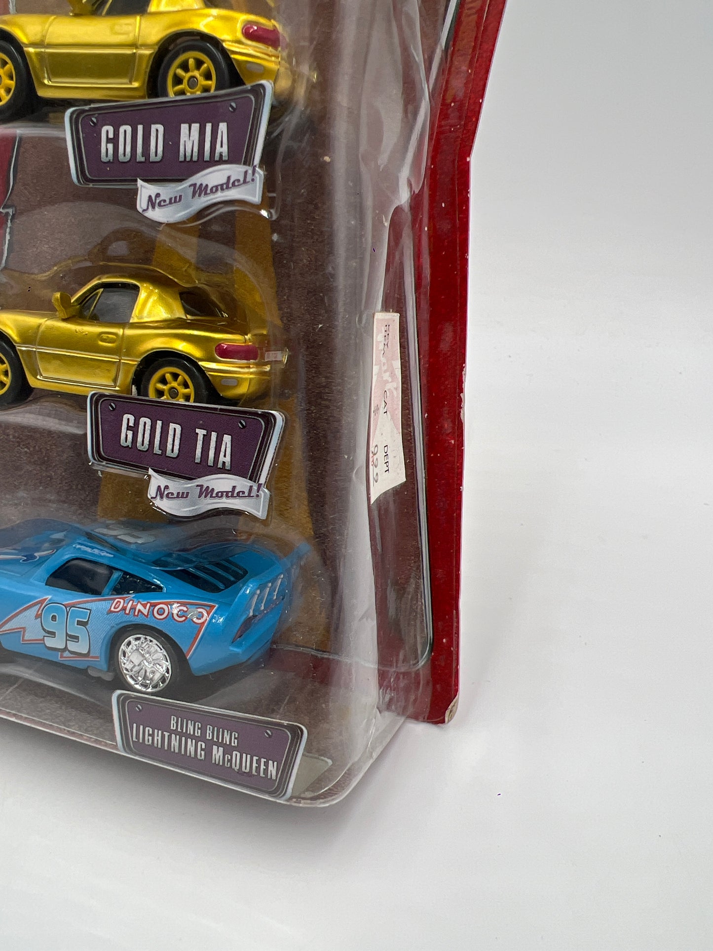 Disney Pixar The World Of Cars 3 Pack Dinoco Dream Gold Mia/Gold Tia & Bling Bling Lightning McQueen 136A