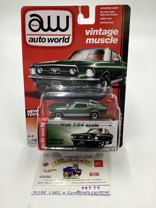 Auto World Vintage Muscle #3 1967 Ford Mustang GT Green 183C