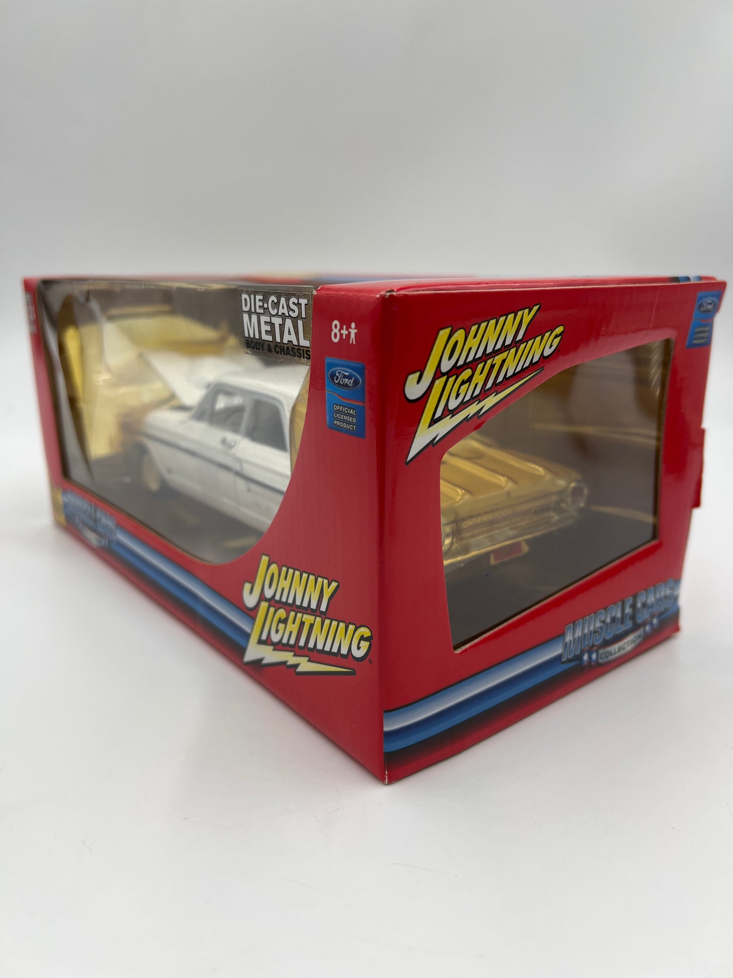 Johnny Lightning 1:24 Scale White Lightning Chase Muscle Cars 1964 Ford Thunderbolt White VHTF Damaged Blister