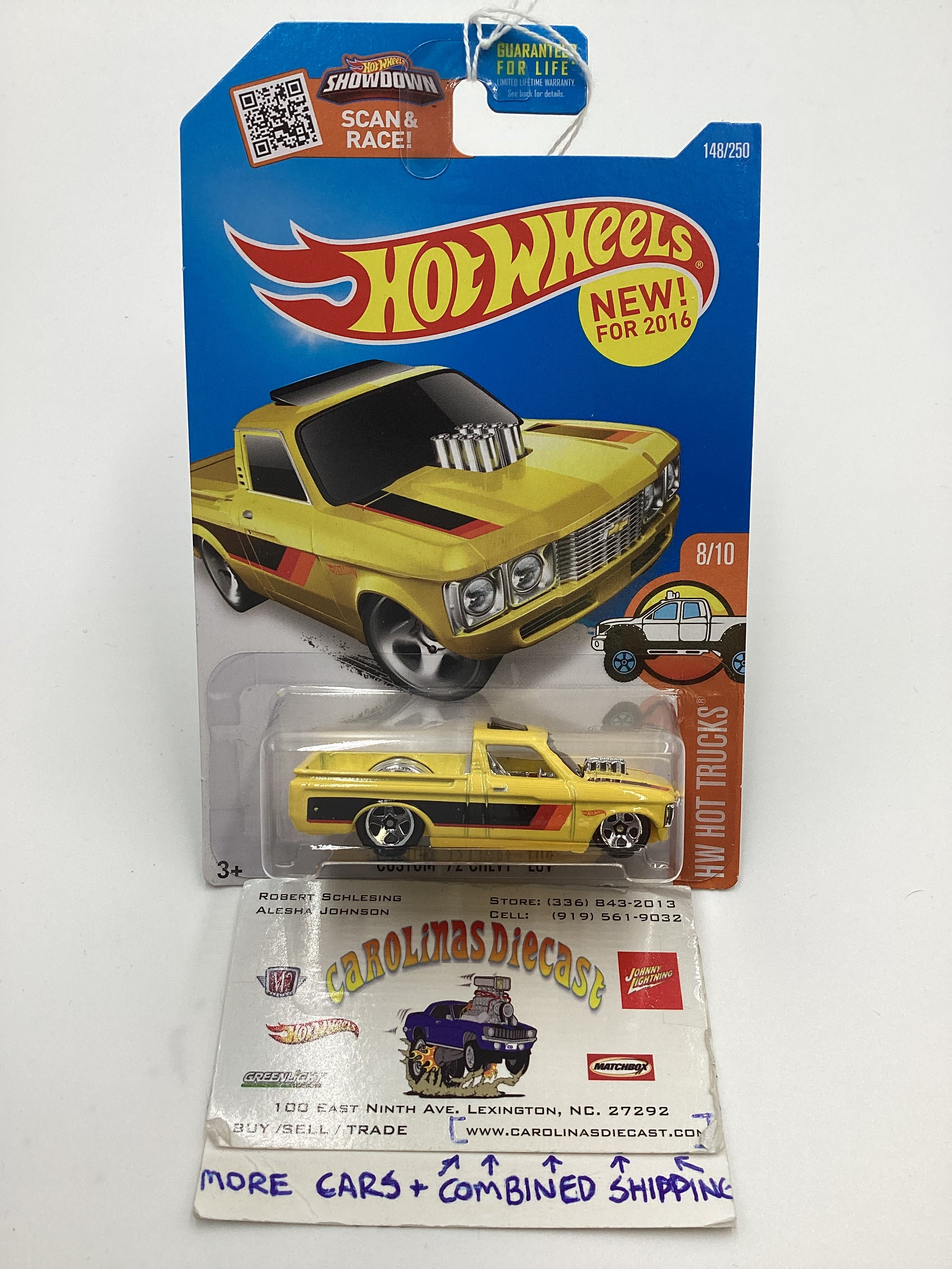 2016 Hot Wheels #148 Custom 72 Chevy Luv Yellow 15G – carolinasdiecast