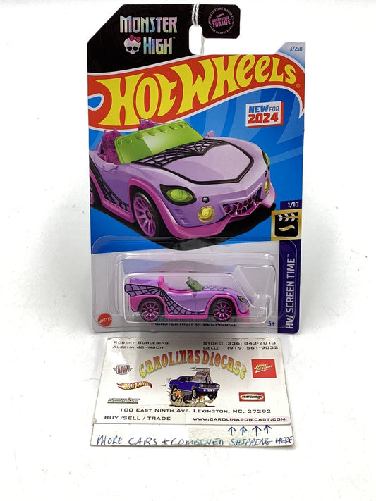 2024 Hot Wheels #3 Monster High Ghoul Mobile 119C