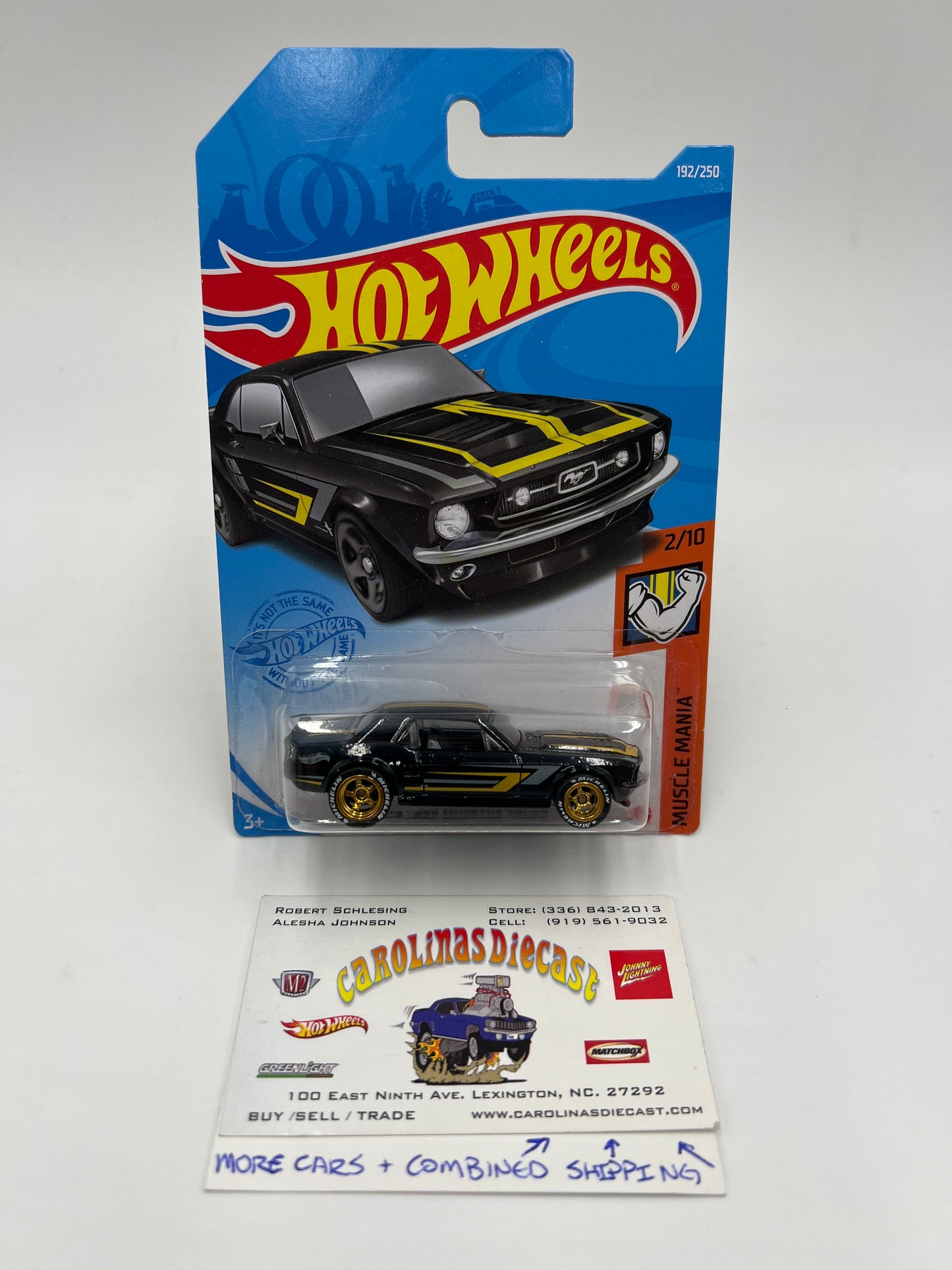 Hot Wheels 67 Ford Mustang Coupe Black Wheel Swap Custom On Card W