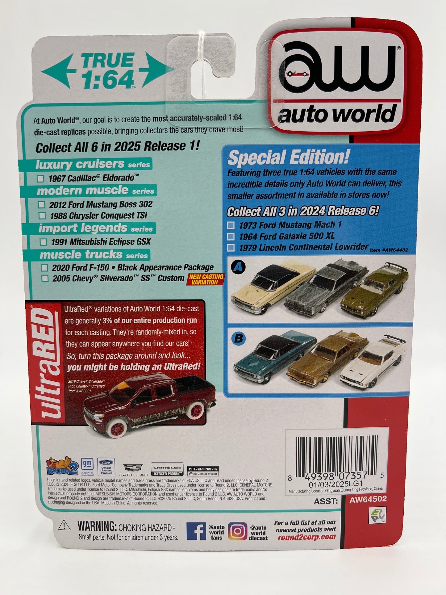 Auto World Ultra Red Chase Luxury Cruisers Release 1 Version A 1967 Cadillac Eldorado Red