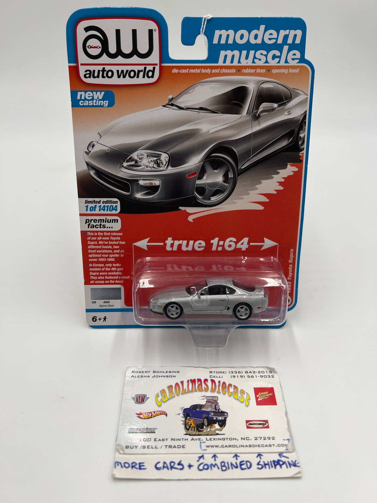 Auto World Modern Muscle Release 1 Version A 1993 Toyota Supra Alpine Silver 232E