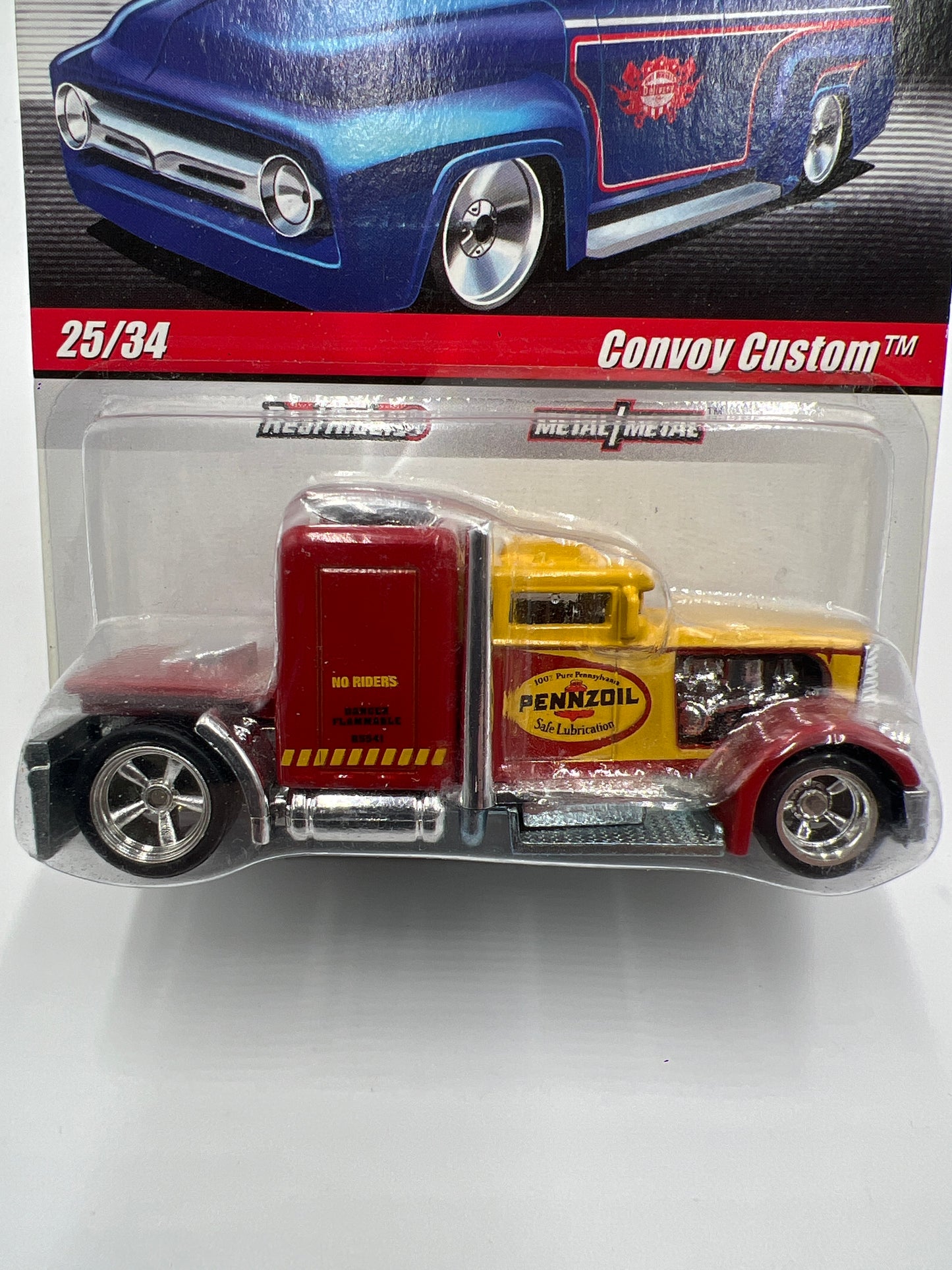 Hot Wheels Slick Rides Premium #25 Convoy Custom Yellow/Red Pennzoil W/Protector
