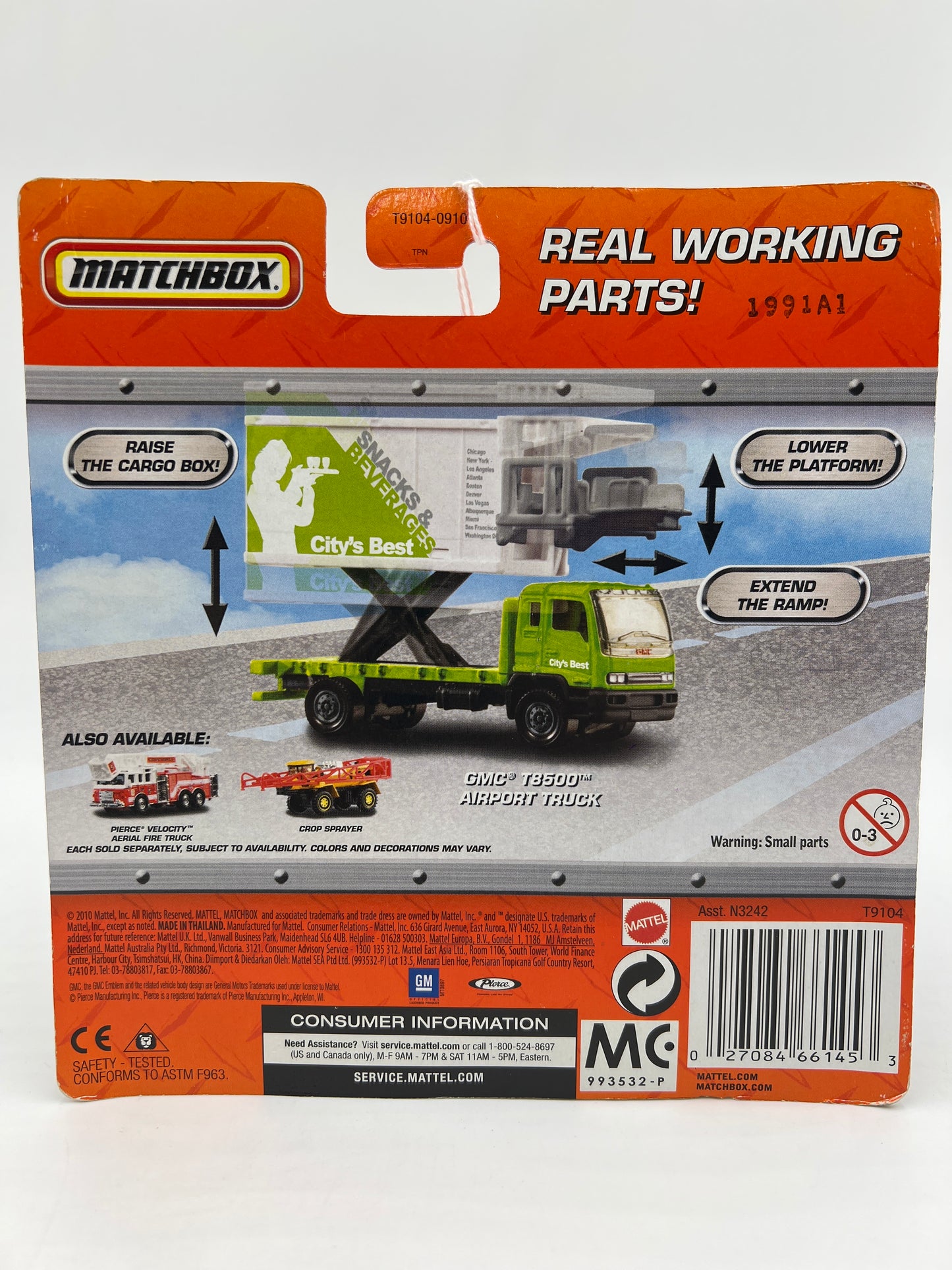 Matchbox Real Working Rigs GMC T8500 Airport Truck Green 169A