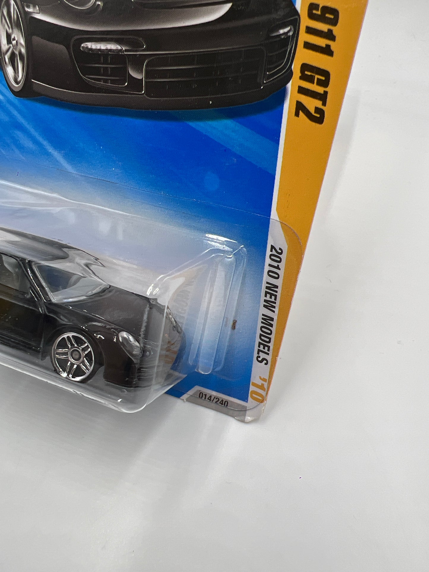 2010 Hot Wheels New Models #14 Porsche 911 GT2 Black Card Not Perfect SR