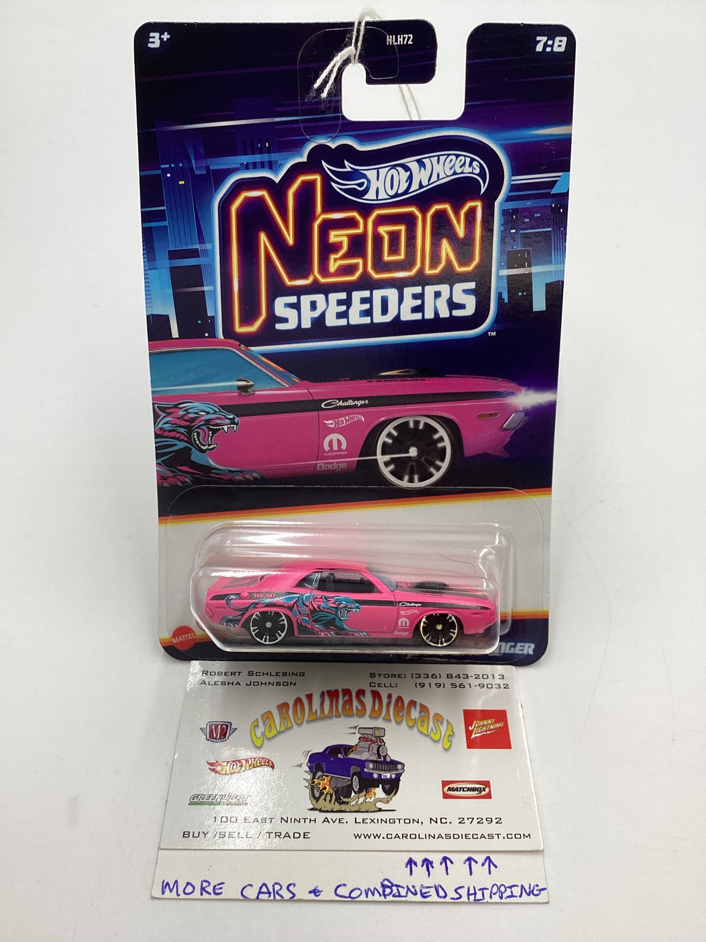 2025 Hot Wheels Neon Speeders #7 70 Dodge Hemi Challenger Pink