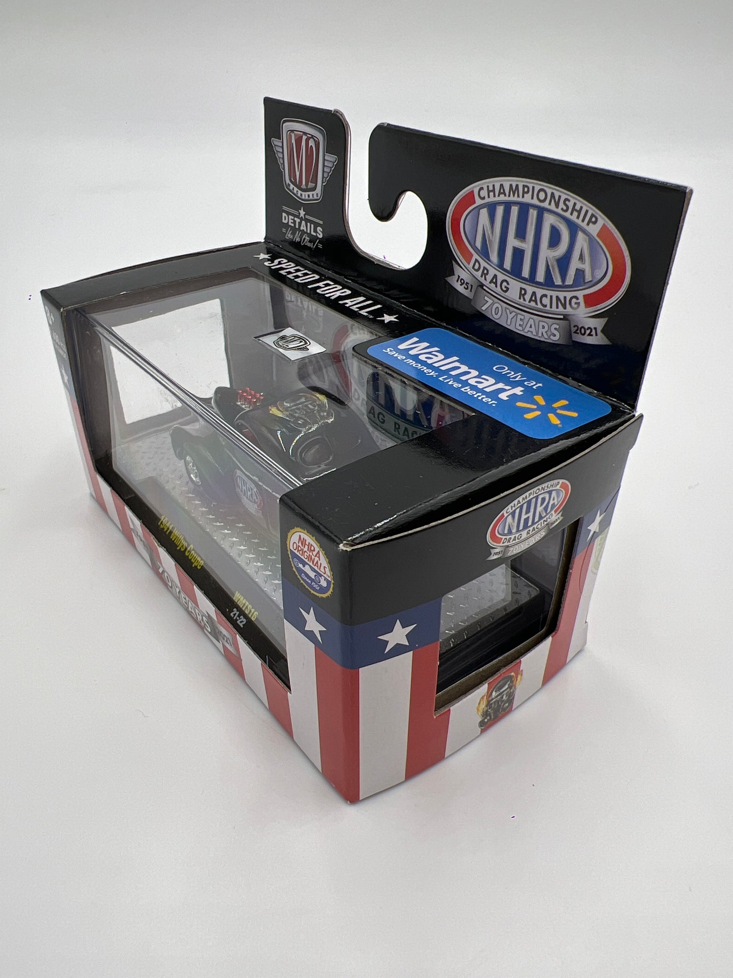 2021 M2 Machines NHRA 70 Years Walmart Exclusive 1941 Willys Coupe Black WMTS16